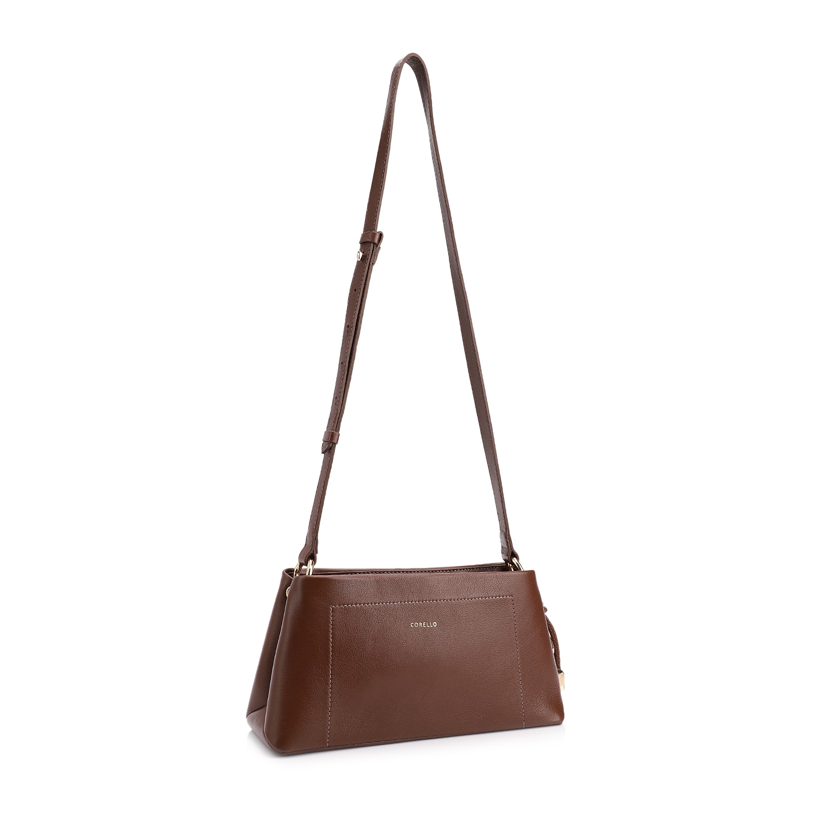 Bolsa Transversal Couro Marrom Escuro
