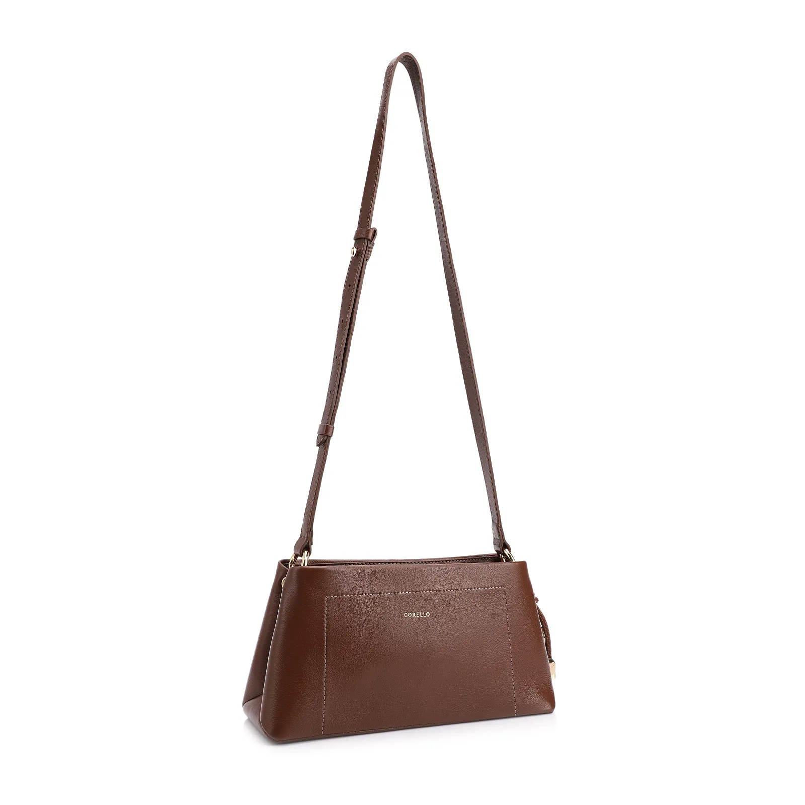 Bolsa Transversal Couro Marrom Escuro