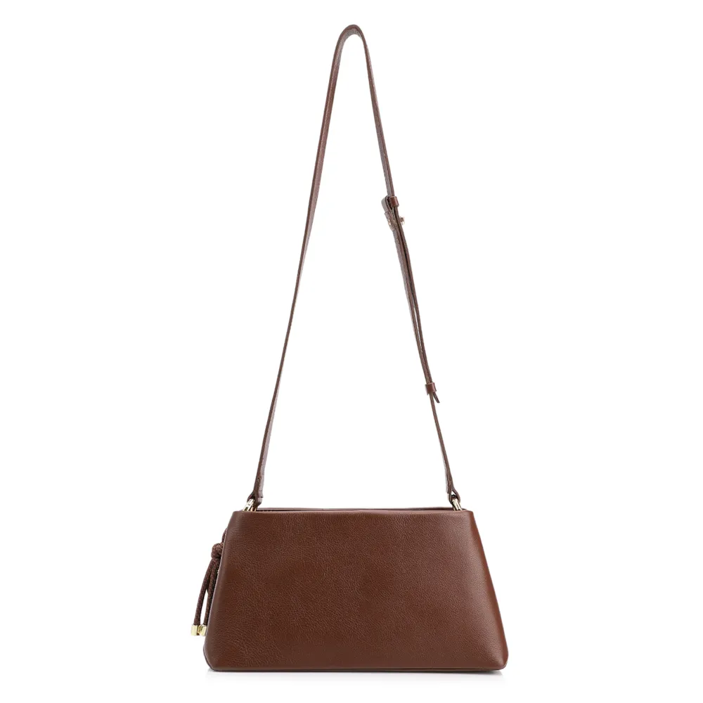  Bolsa Transversal Couro Marrom Escuro - imagem 3