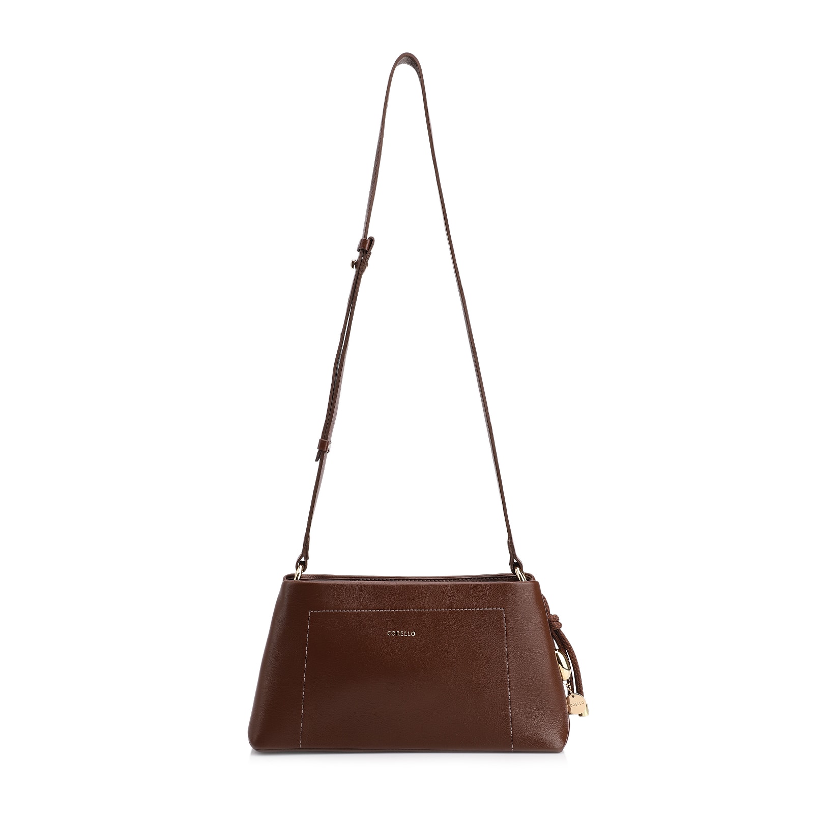 Bolsa Transversal Couro Marrom Escuro