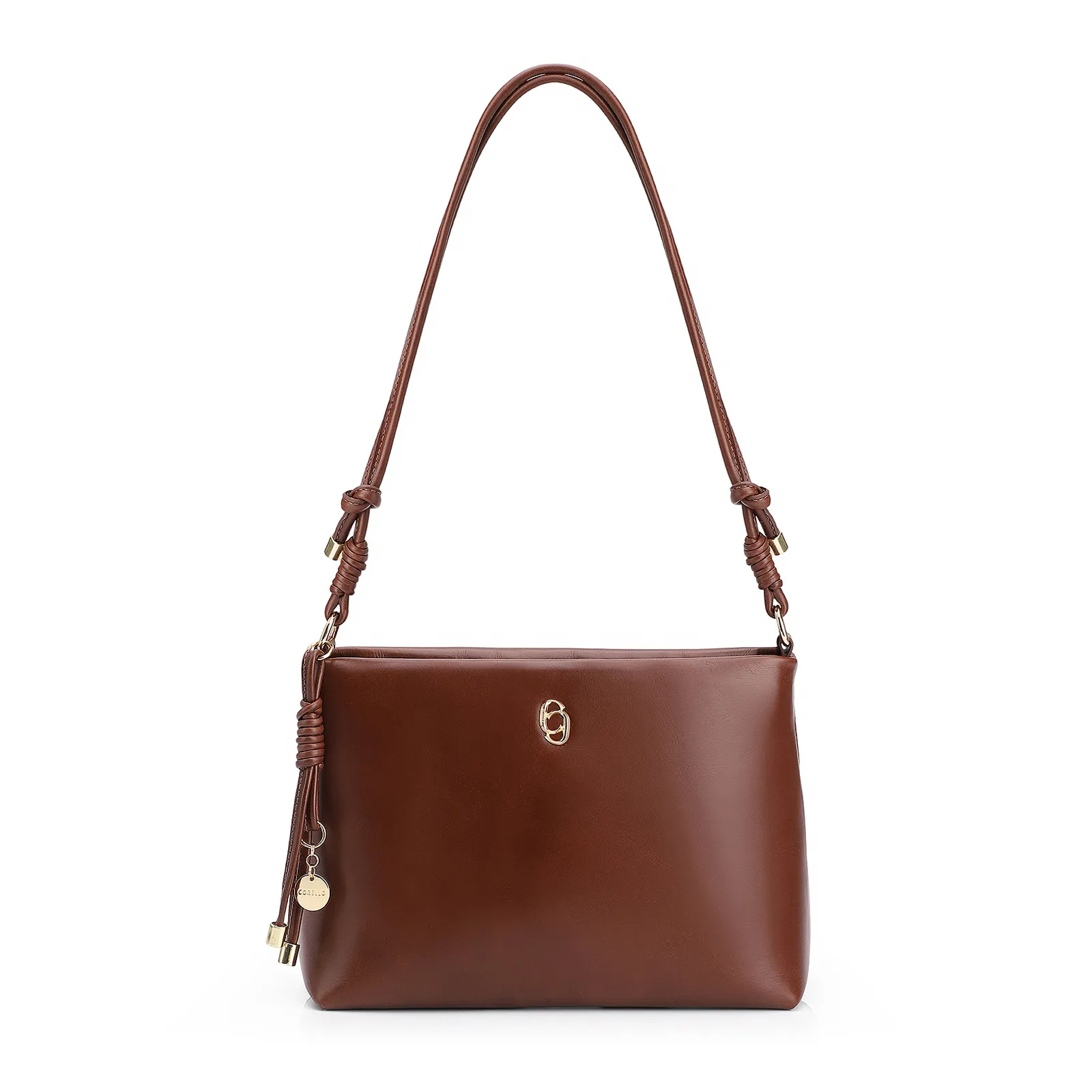Bolsa Transversal Couro Marrom Escuro