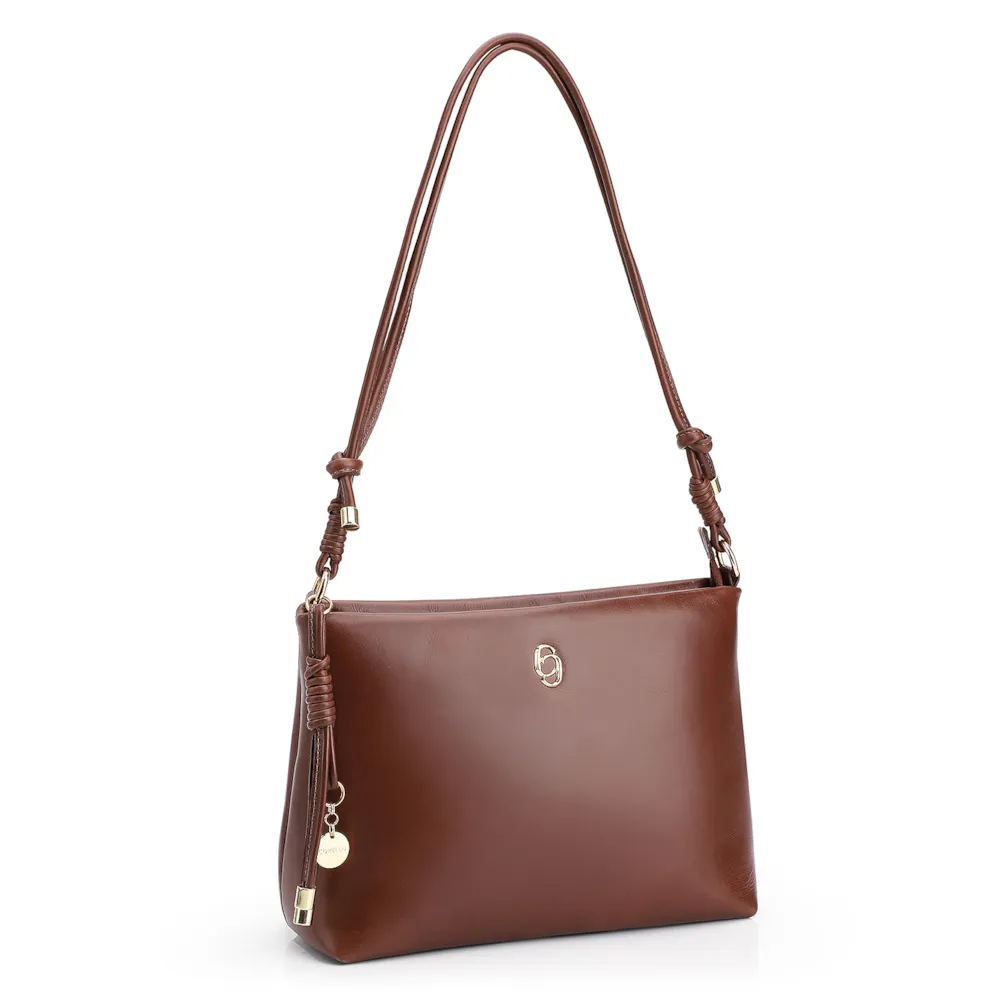 Bolsa Transversal Couro Marrom Escuro - imagem 3