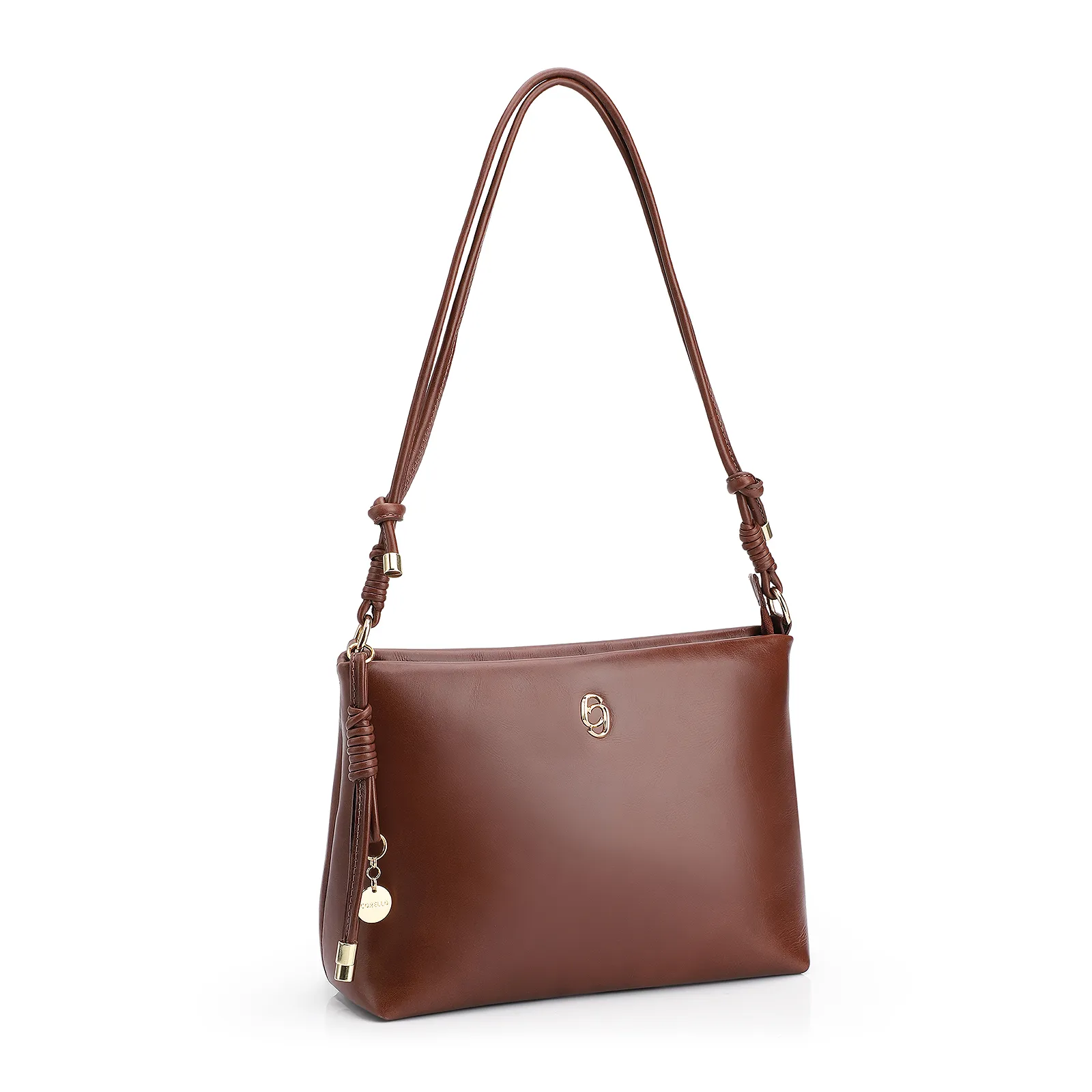 Bolsa Transversal Couro Marrom Escuro