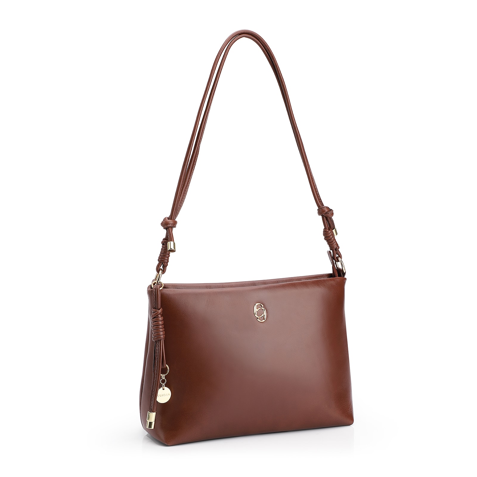 Bolsa Transversal Couro Marrom Escuro