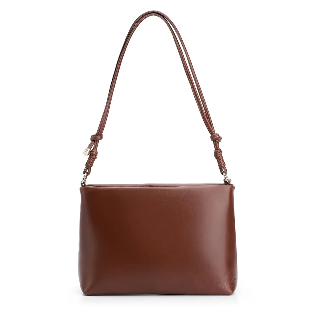 Bolsa Transversal Couro Marrom Escuro - imagem 4