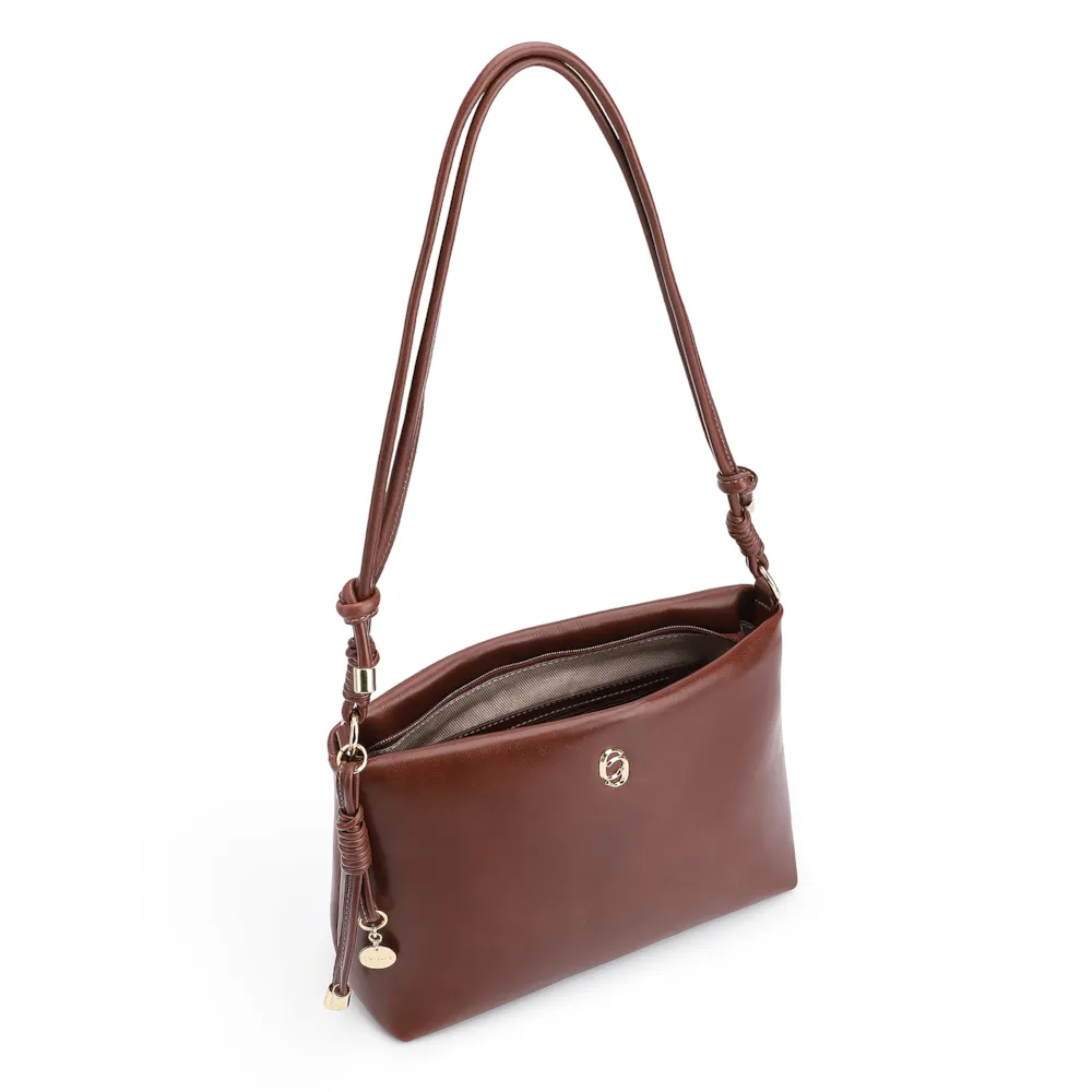 Bolsa Transversal Couro Marrom Escuro - imagem 5