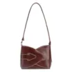 Bolsa Transversal Couro Marrom Escuro - imagem 1