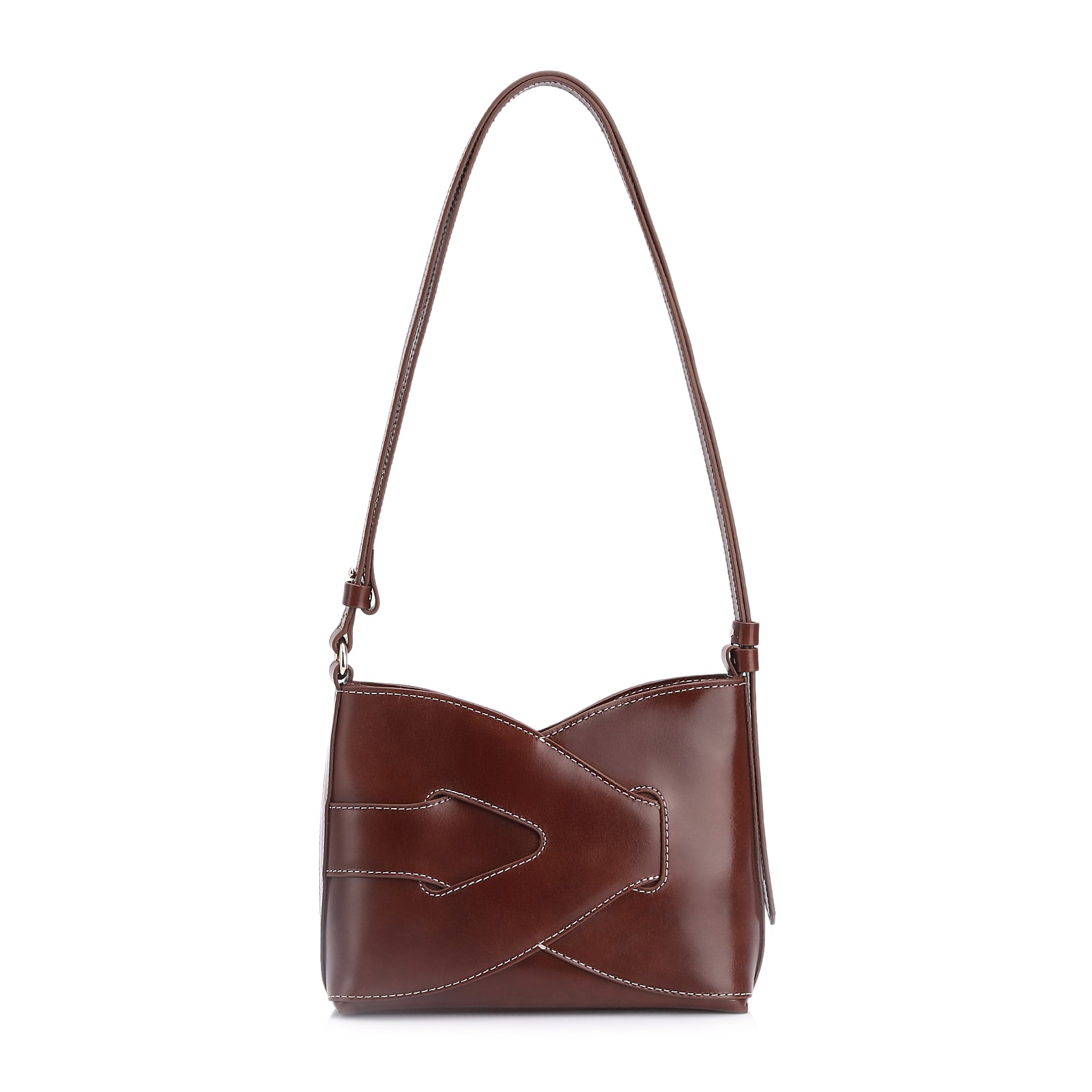 Bolsa Transversal Couro Marrom Escuro