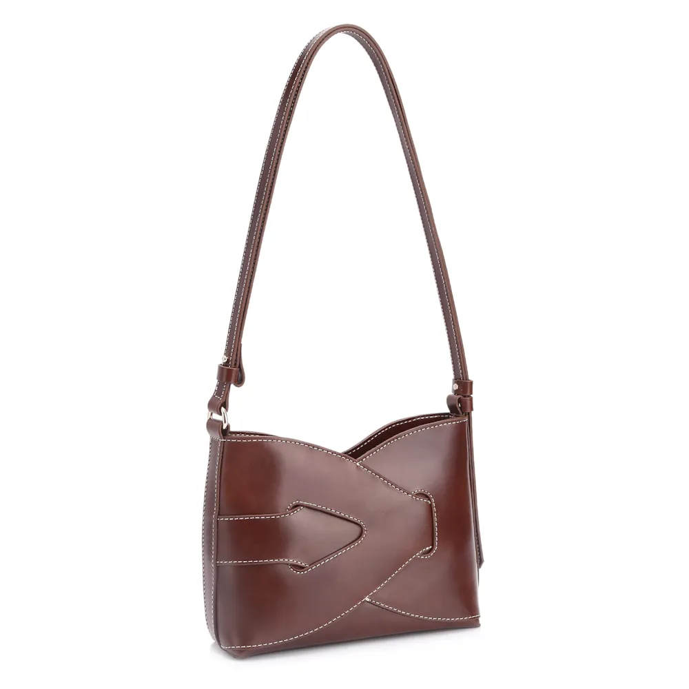 Bolsa Transversal Couro Marrom Escuro - imagem 3