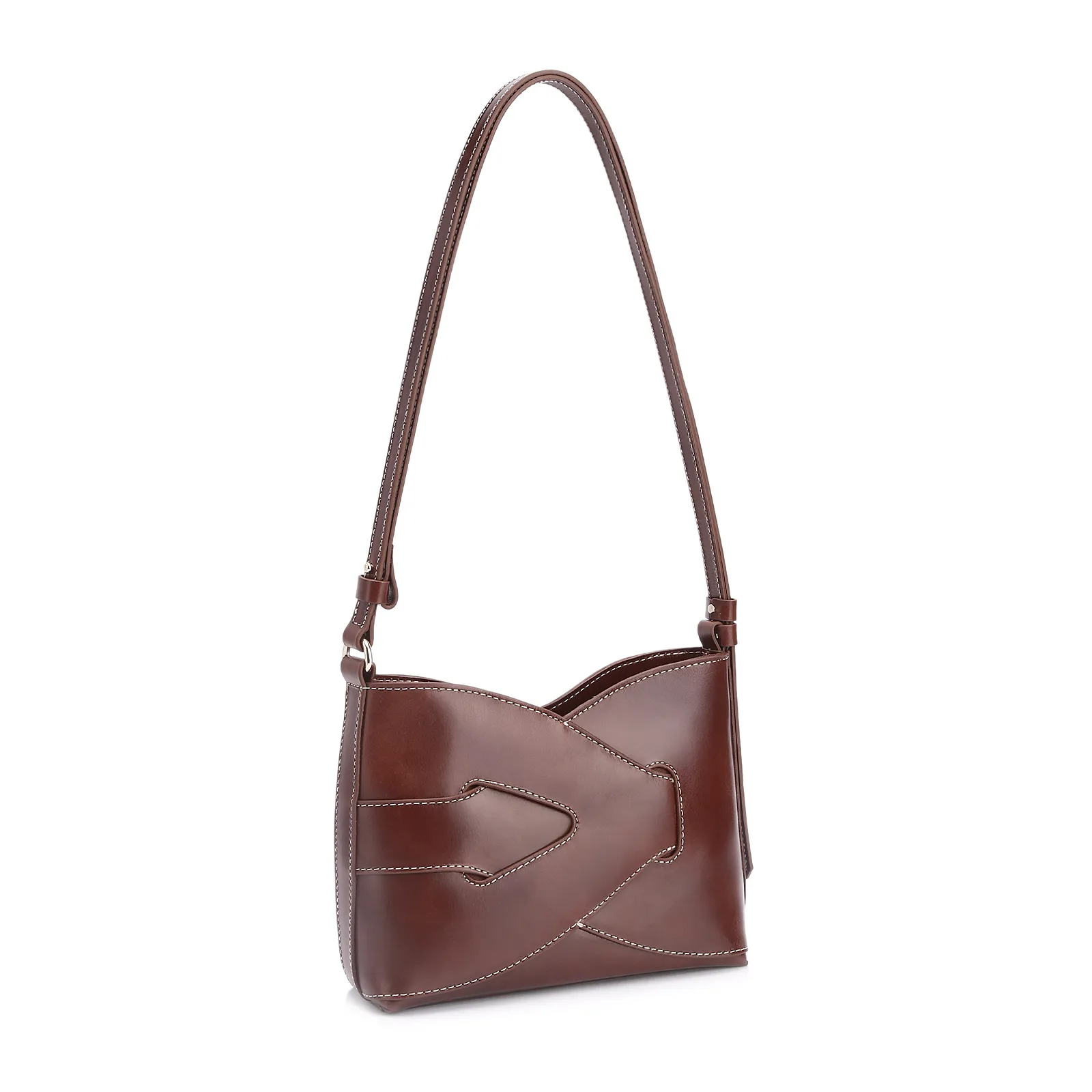 Bolsa Transversal Couro Marrom Escuro
