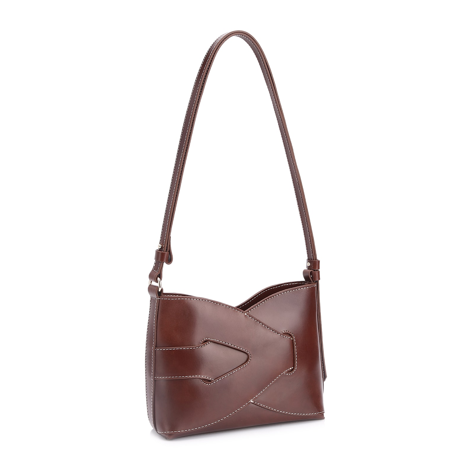 Bolsa Transversal Couro Marrom Escuro