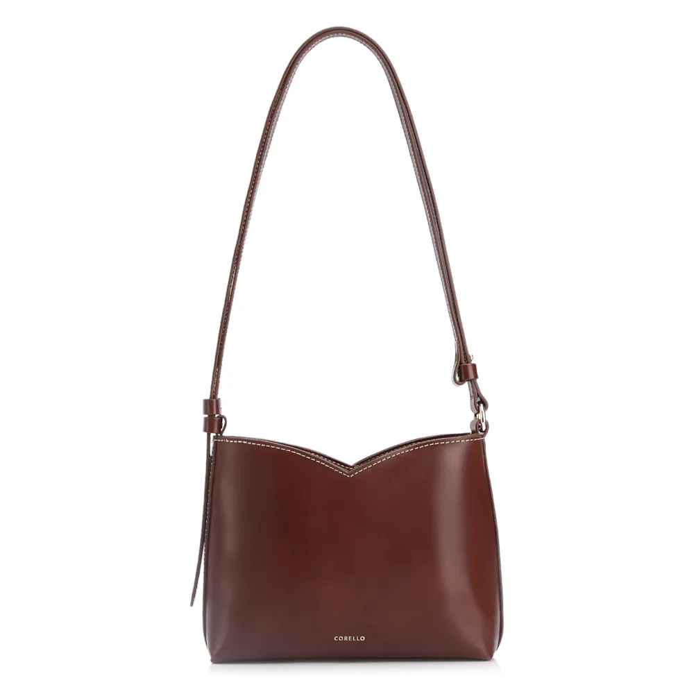 Bolsa Transversal Couro Marrom Escuro - imagem 4