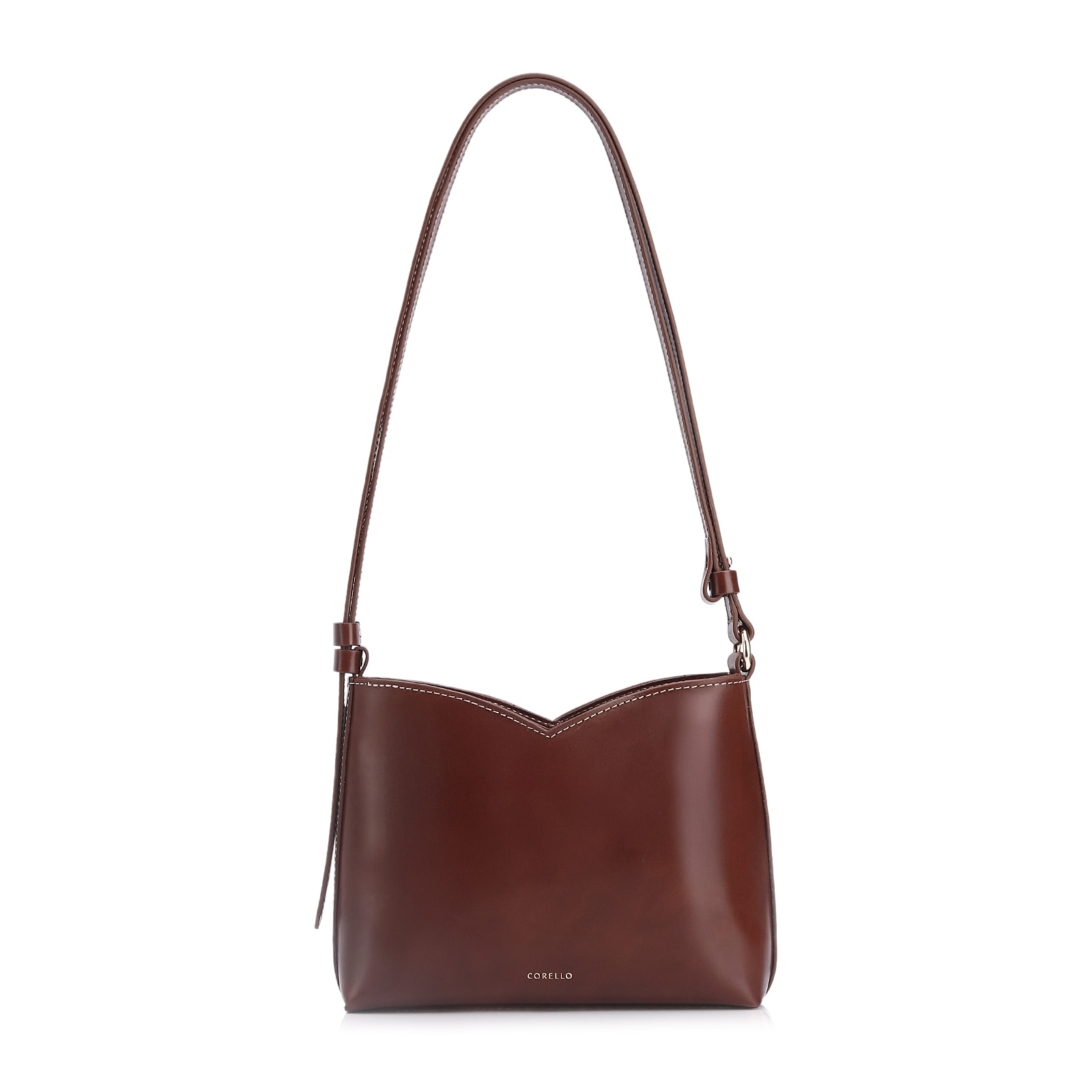 Bolsa Transversal Couro Marrom Escuro