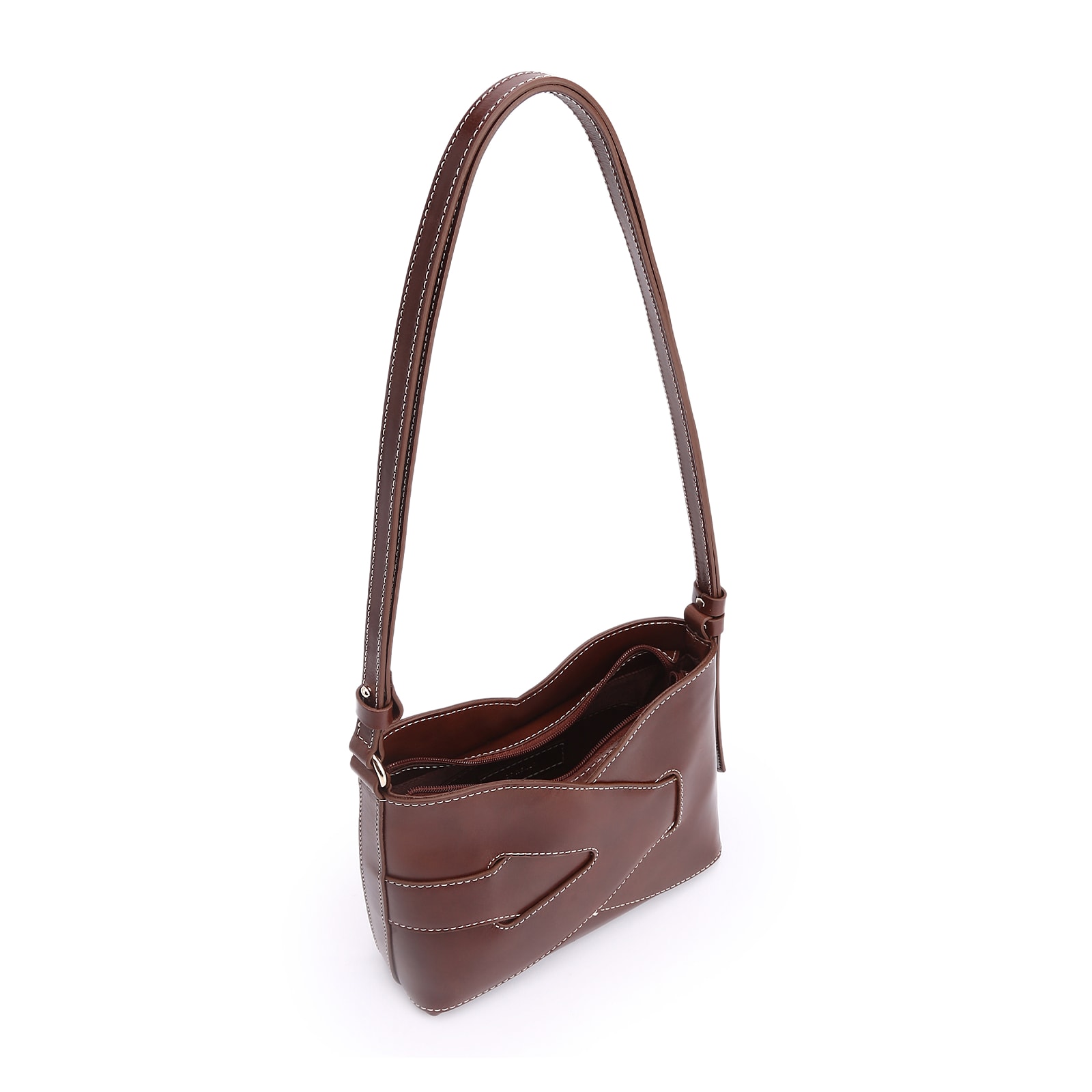Bolsa Transversal Couro Marrom Escuro