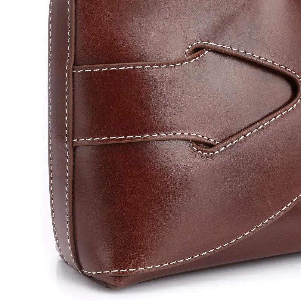 Bolsa Transversal Couro Marrom Escuro - imagem 6