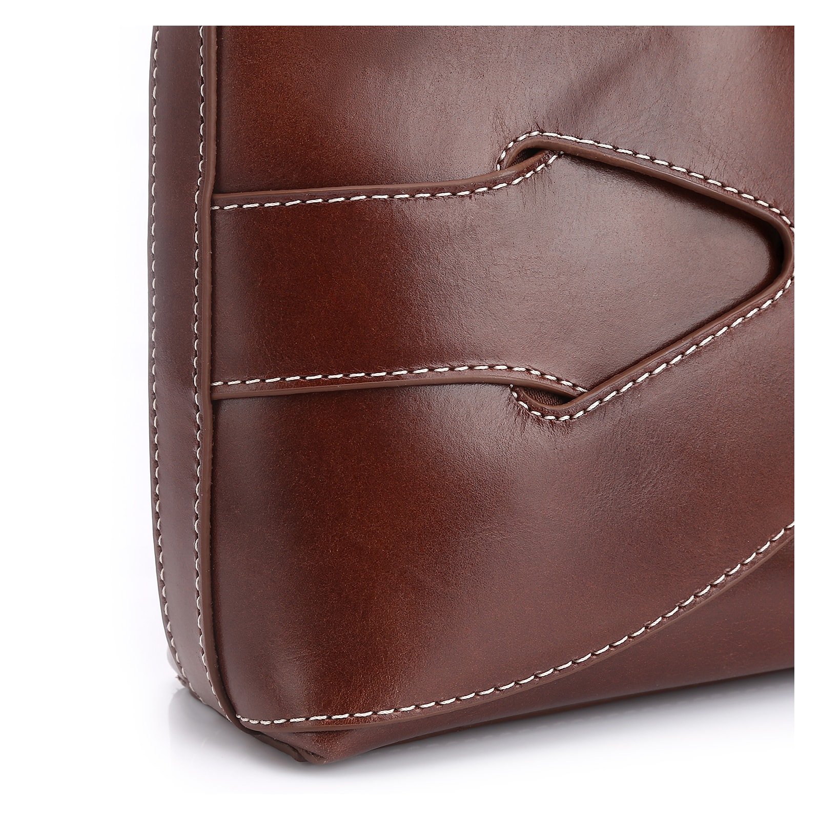 Bolsa Transversal Couro Marrom Escuro