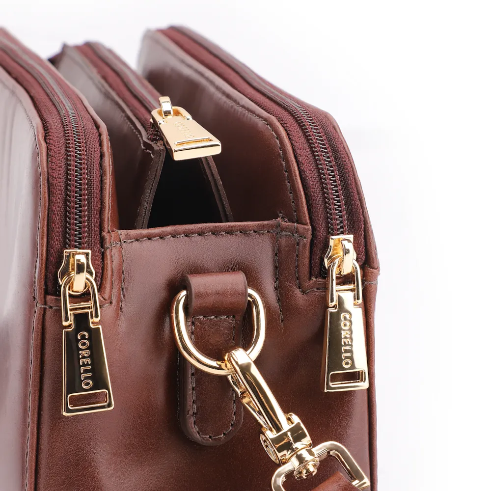 Bolsa Transversal Couro Marrom Escuro - imagem 5