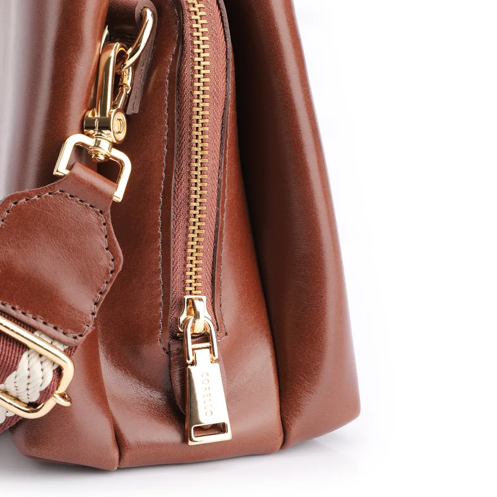 Bolsa Transversal Couro Marrom Escuro - imagem 5