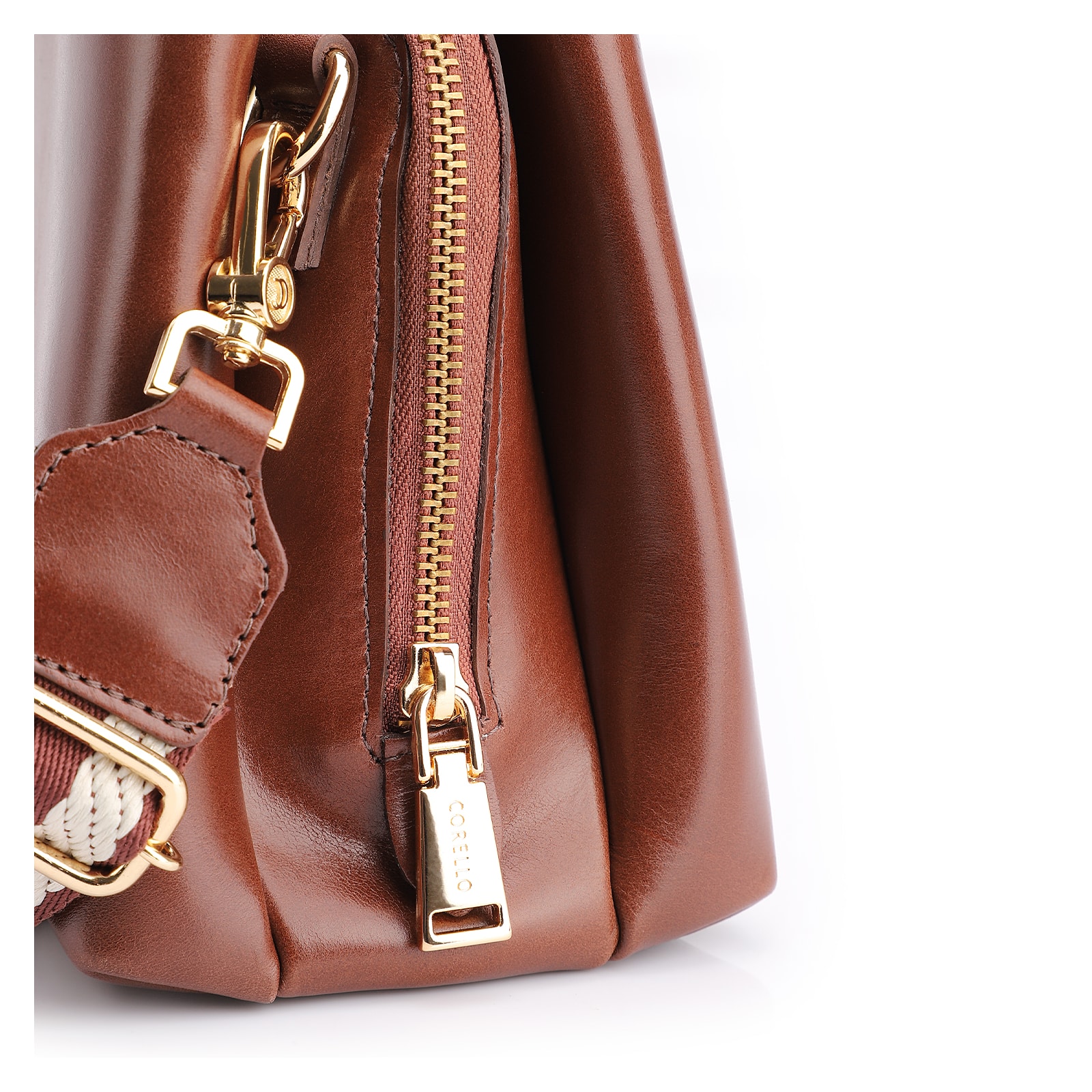 Bolsa Transversal Couro Marrom Escuro