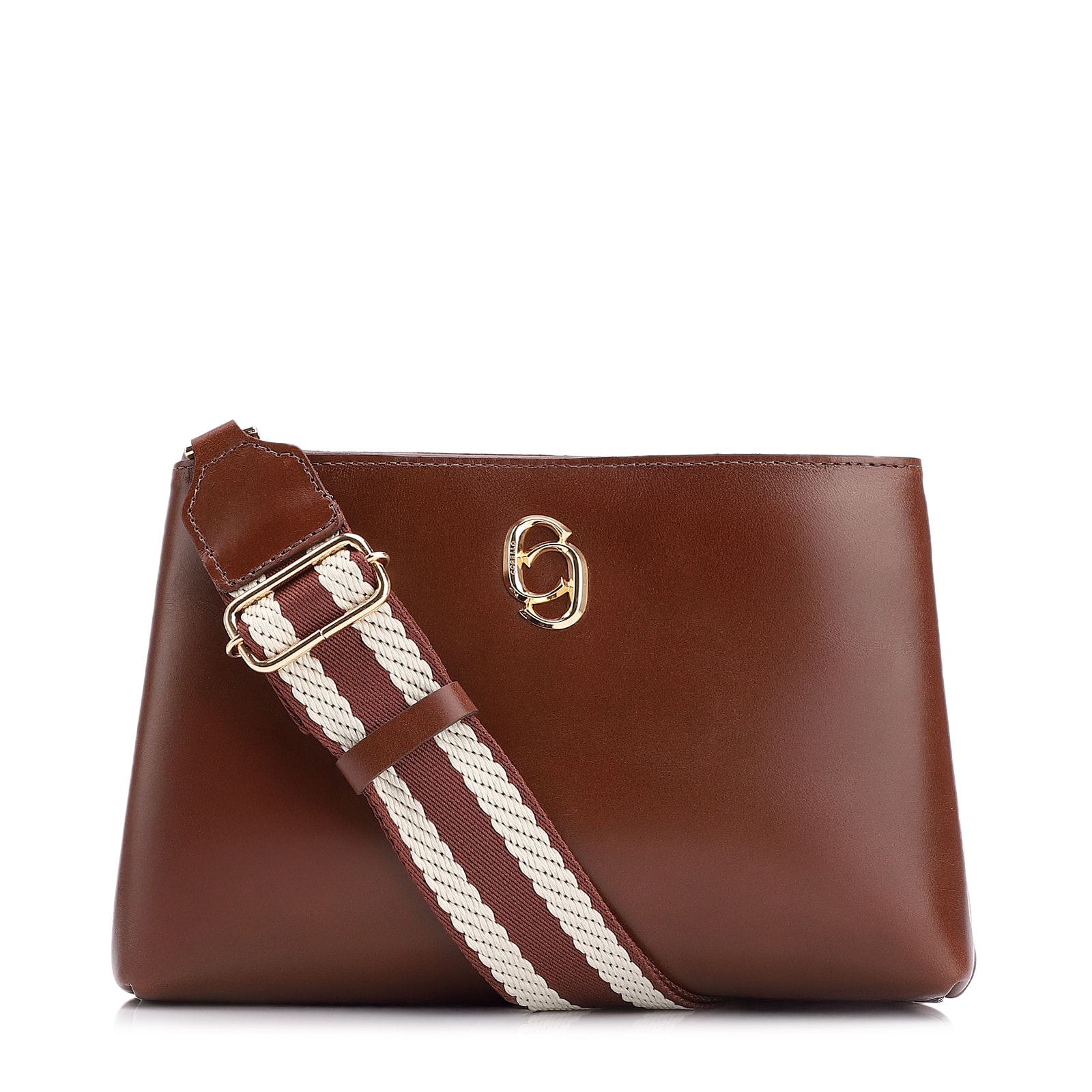 Bolsa Transversal Couro Marrom Escuro