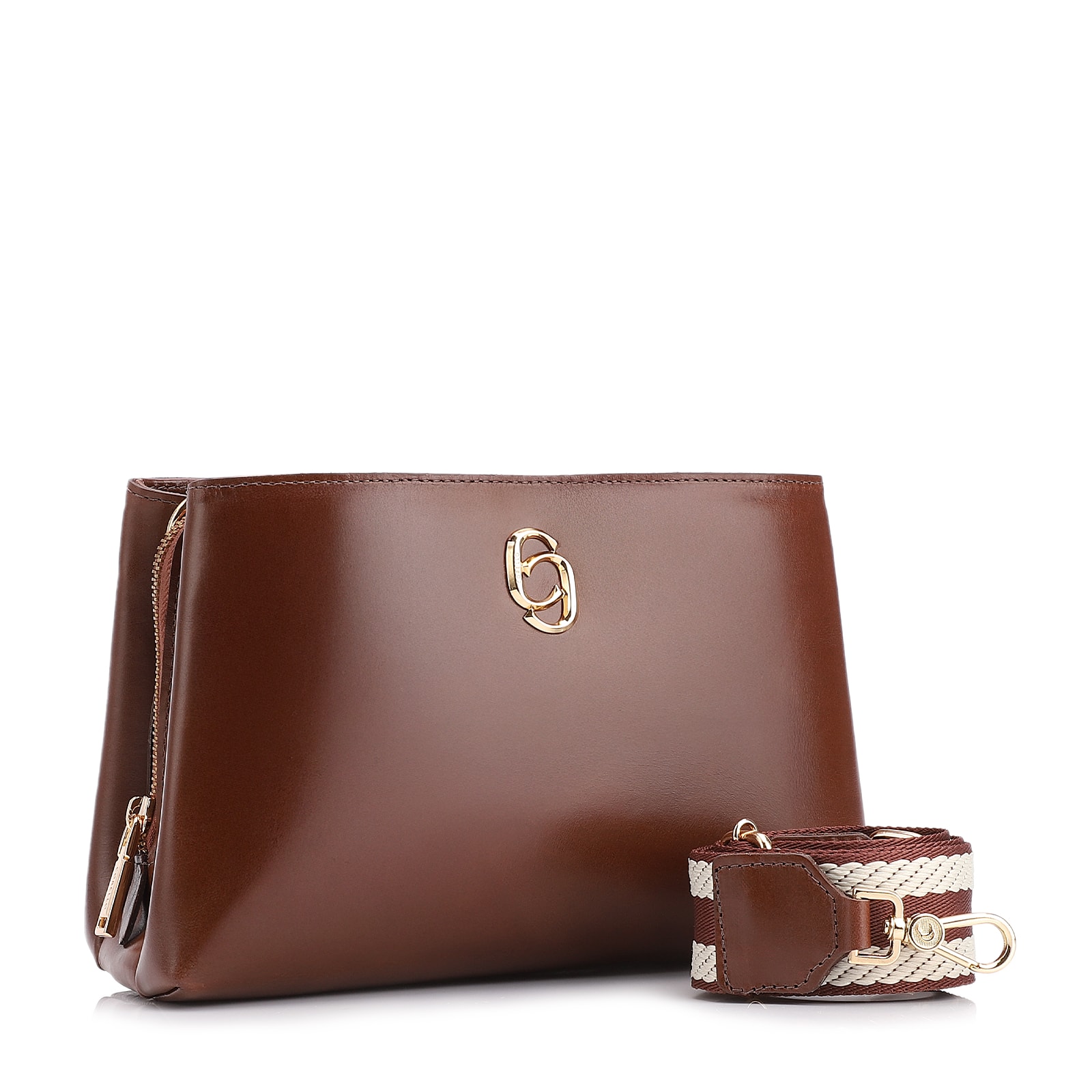 Bolsa Transversal Couro Marrom Escuro