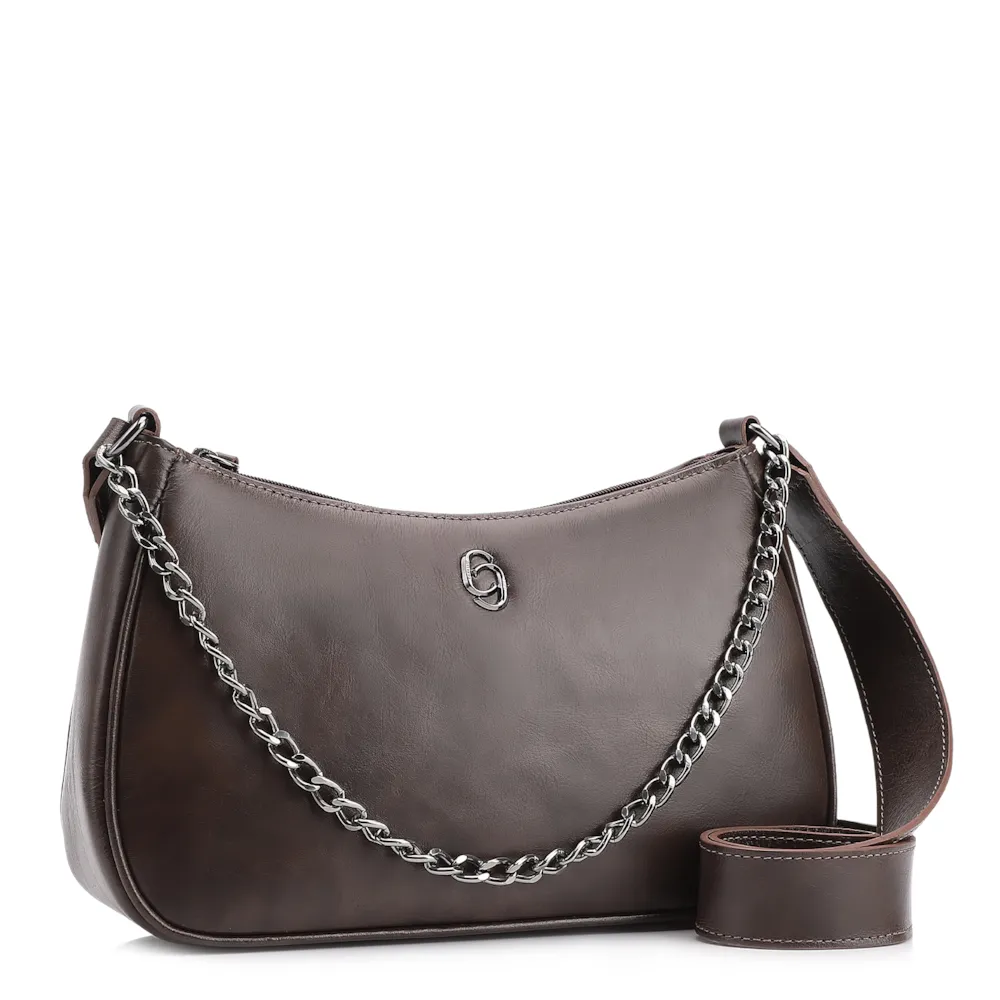 Bolsa Transversal Couro Marrom Escuro - imagem 2
