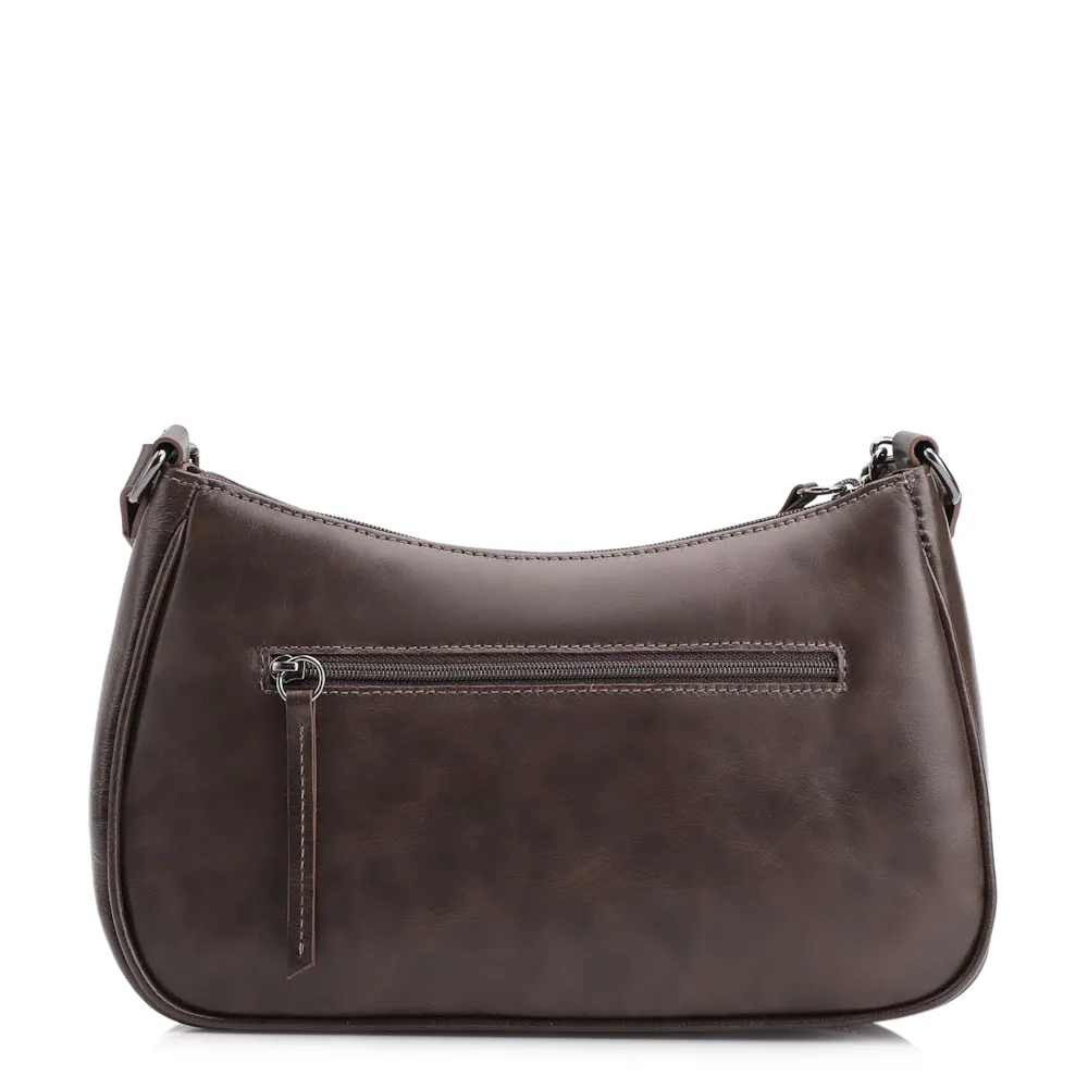 Bolsa Transversal Couro Marrom Escuro - imagem 3