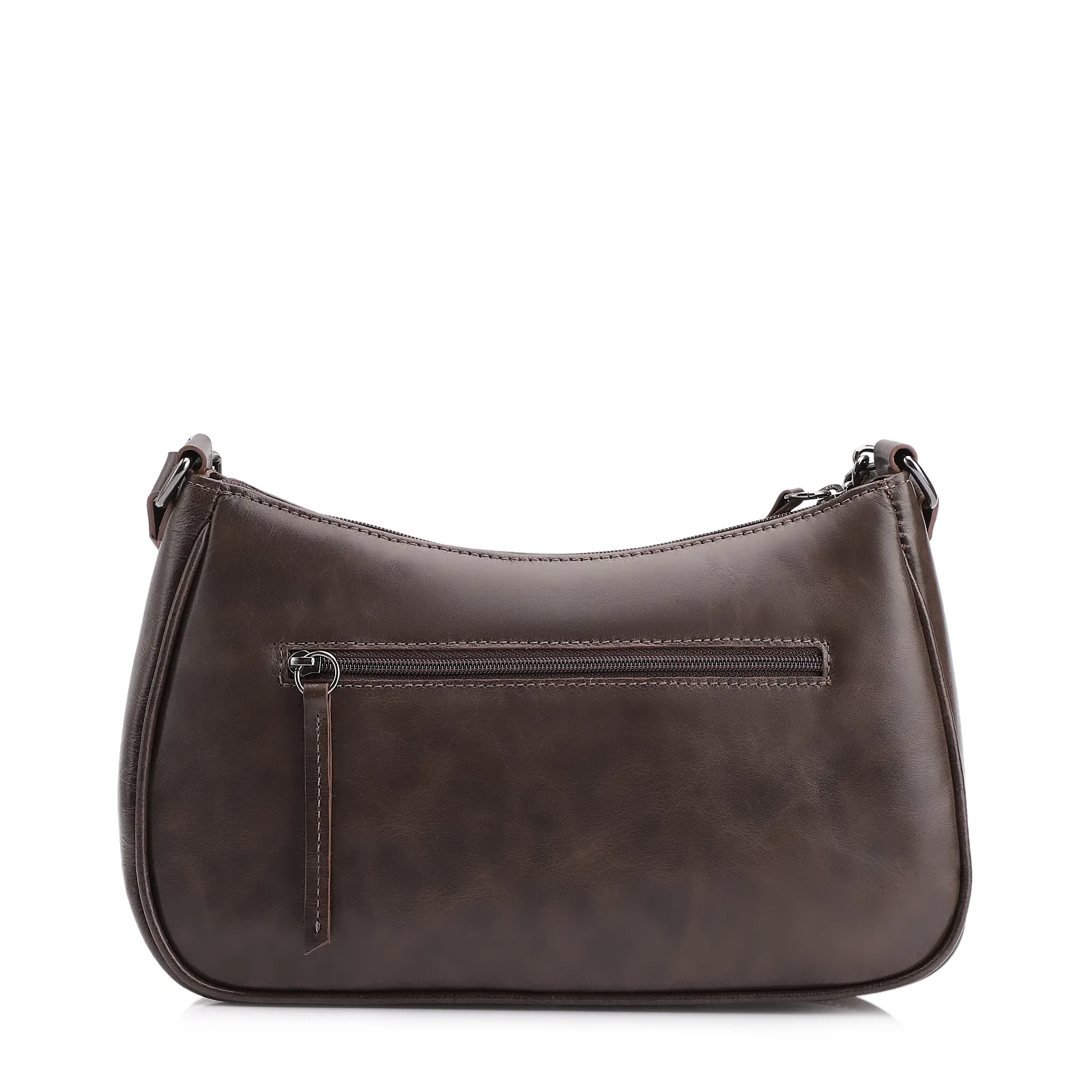 Bolsa Transversal Couro Marrom Escuro