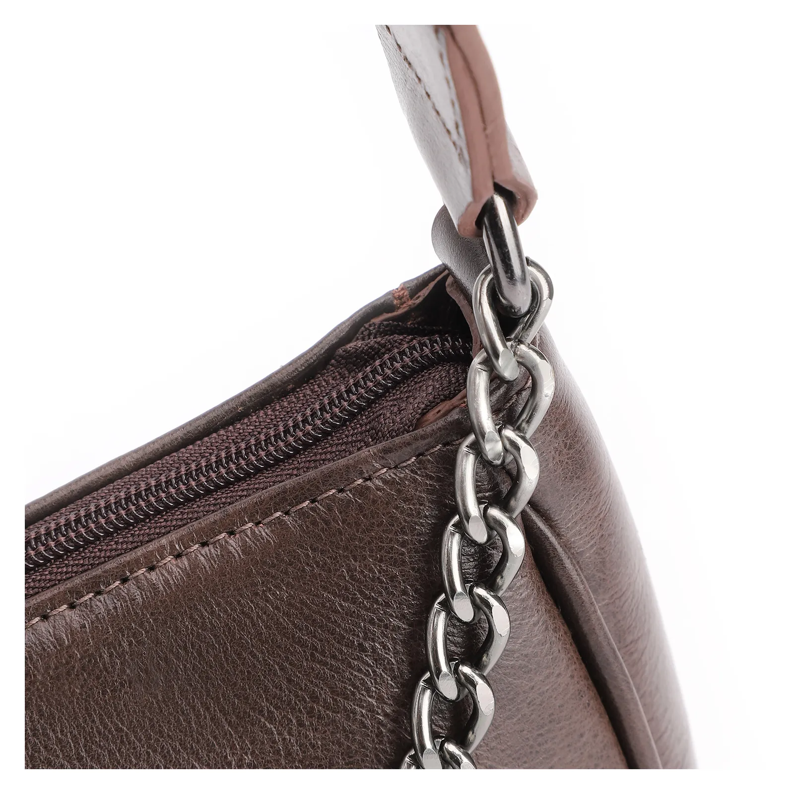 Bolsa Transversal Couro Marrom Escuro