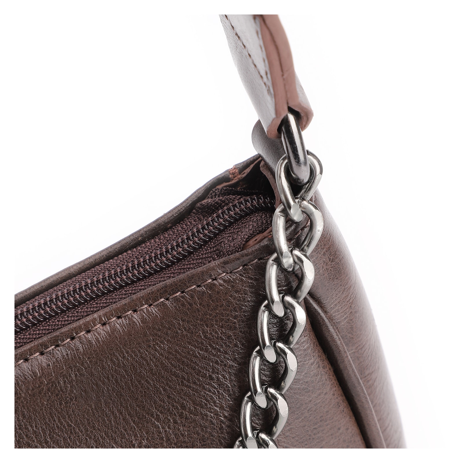 Bolsa Transversal Couro Marrom Escuro
