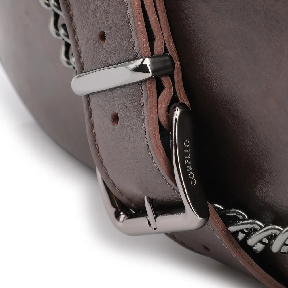 Bolsa Transversal Couro Marrom Escuro - imagem 7