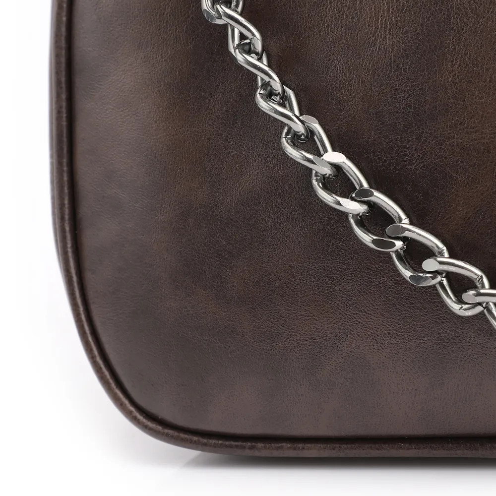 Bolsa Transversal Couro Marrom Escuro - imagem 8