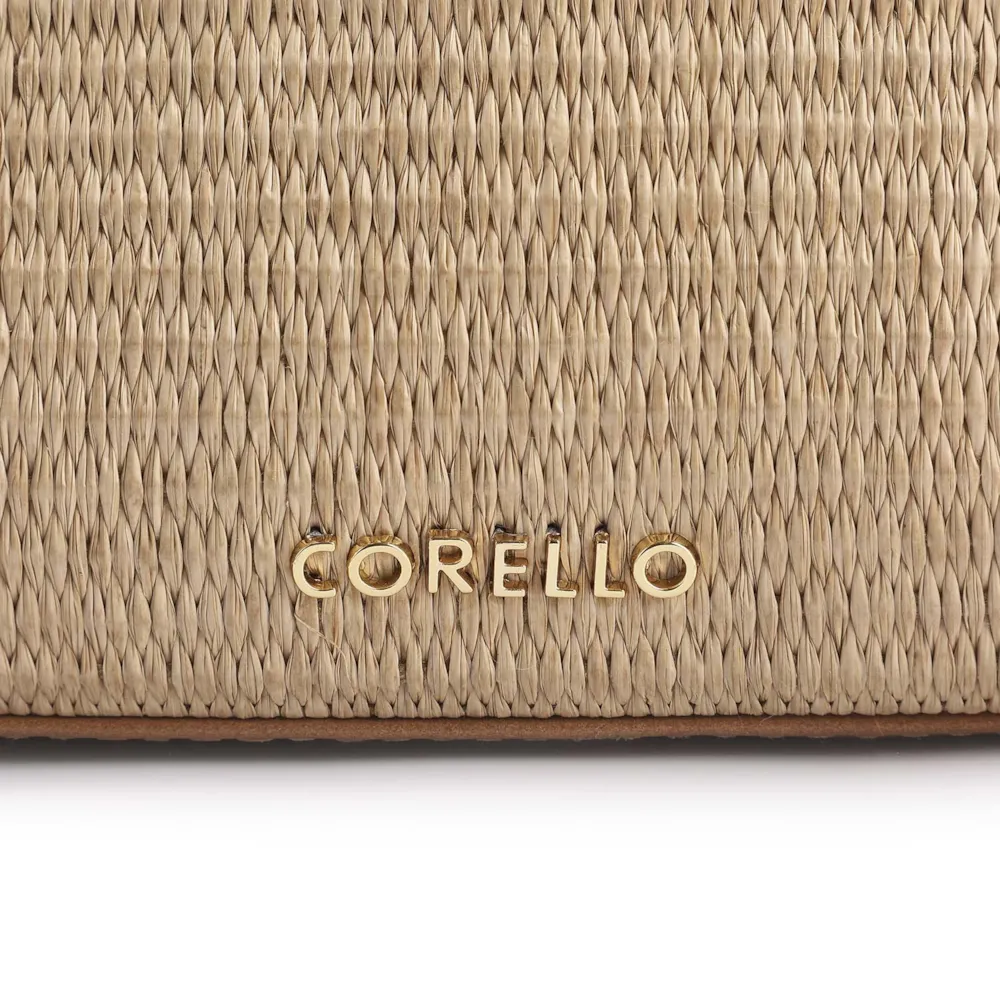Bolsa Transversal Couro Marrom/Ráfia - imagem 6