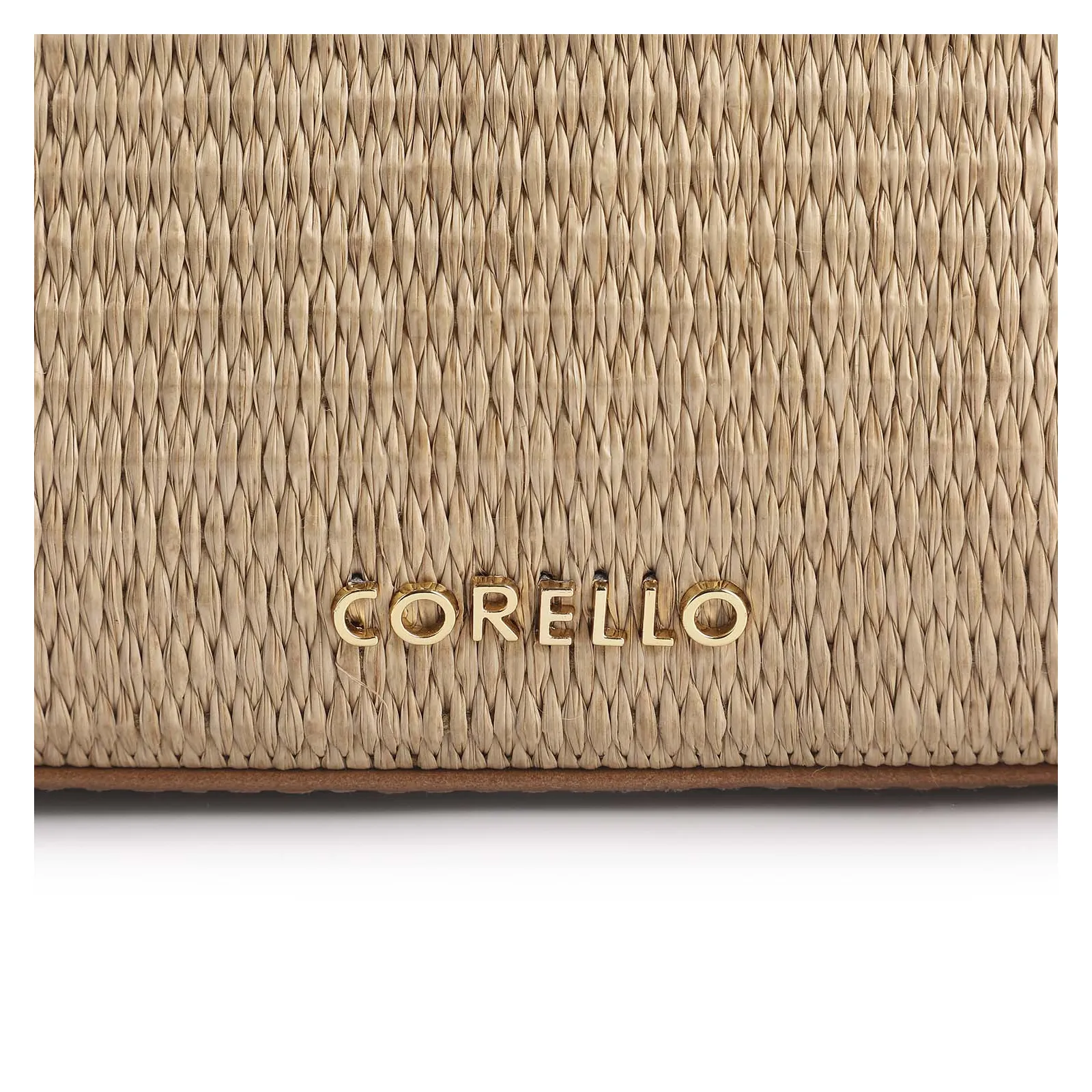 Bolsa Transversal Couro Marrom/Ráfia