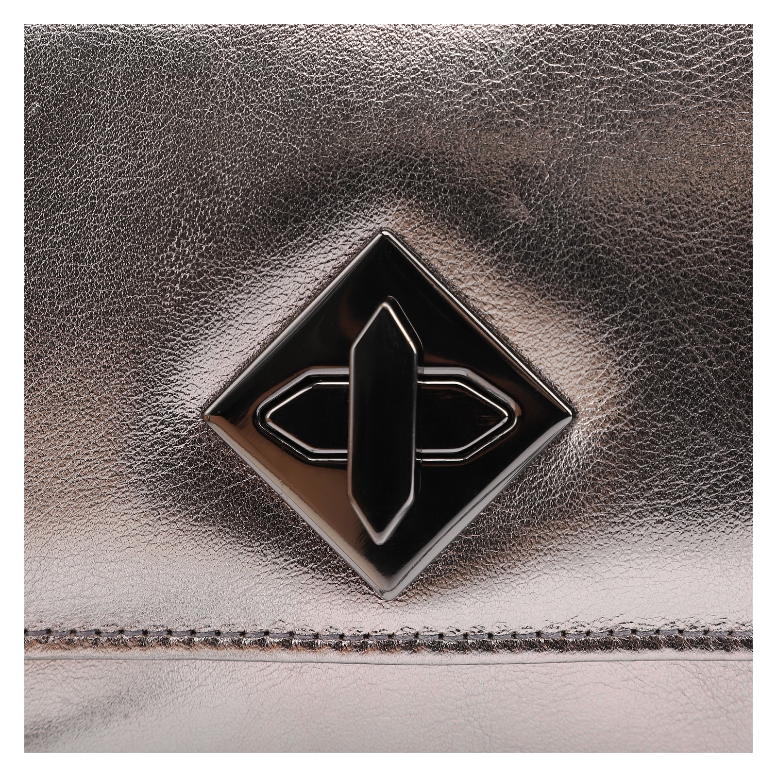 Bolsa Transversal Couro Metal Prata