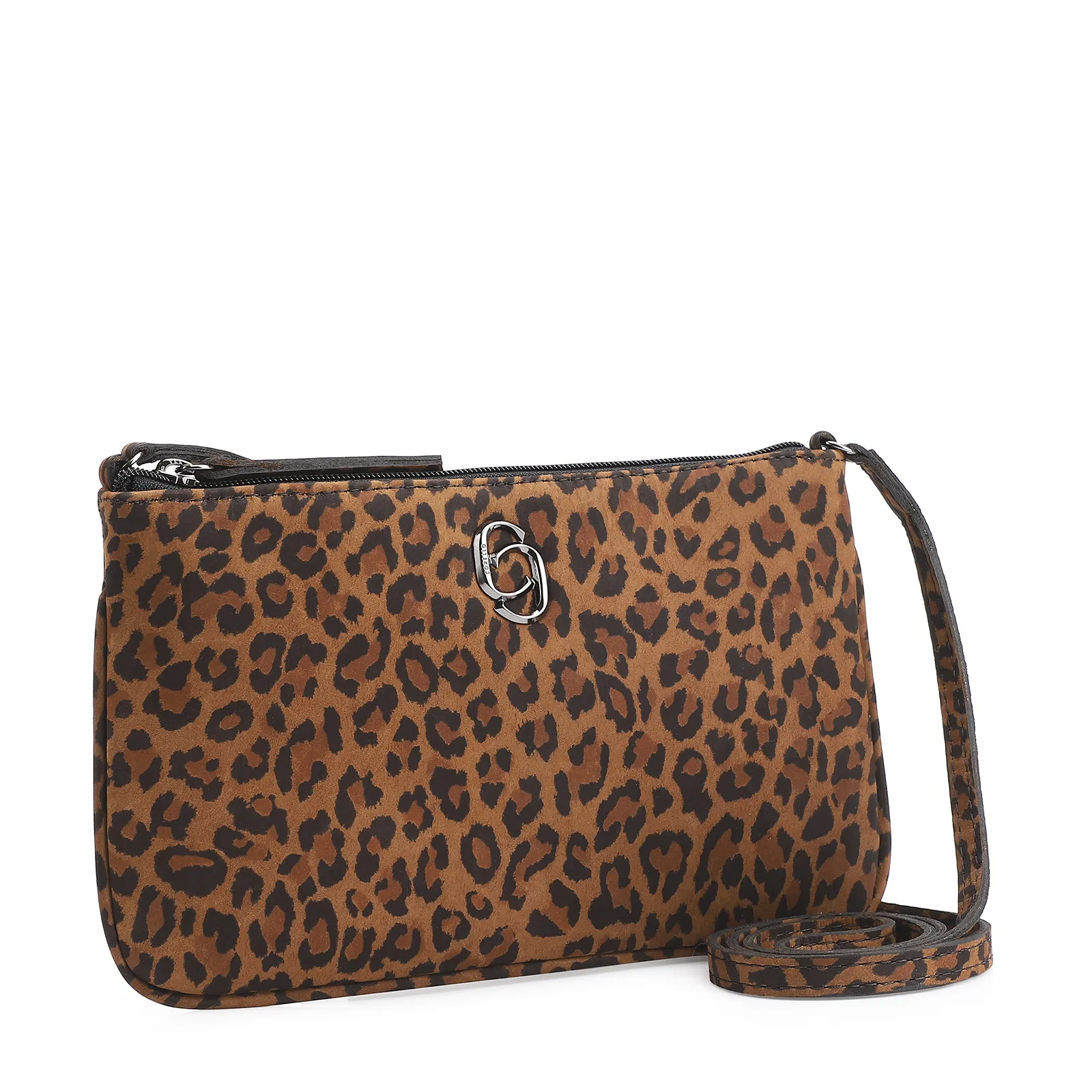 Bolsa Transversal Couro Nobuck Onça
