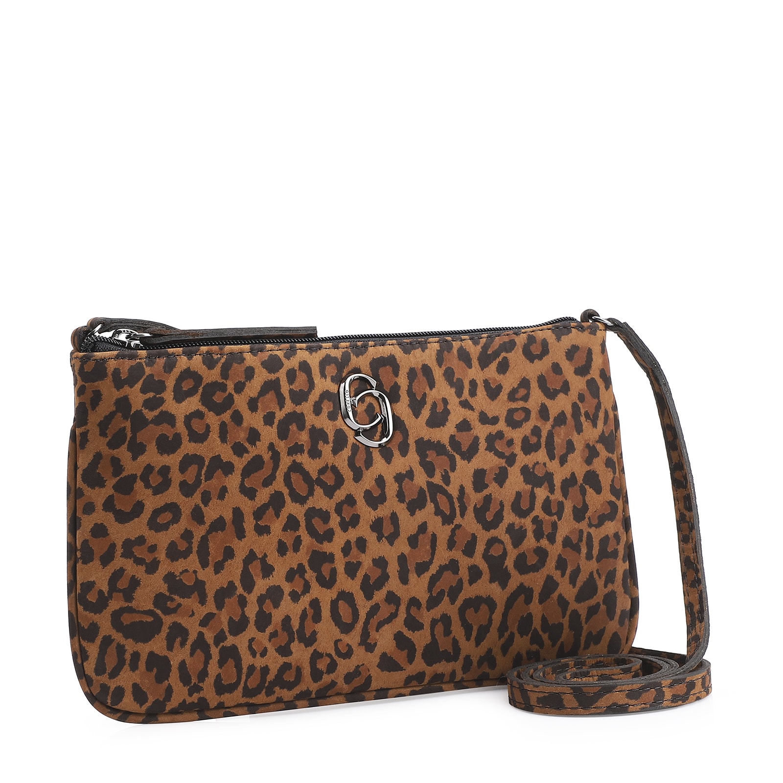 Bolsa Transversal Couro Nobuck Onça