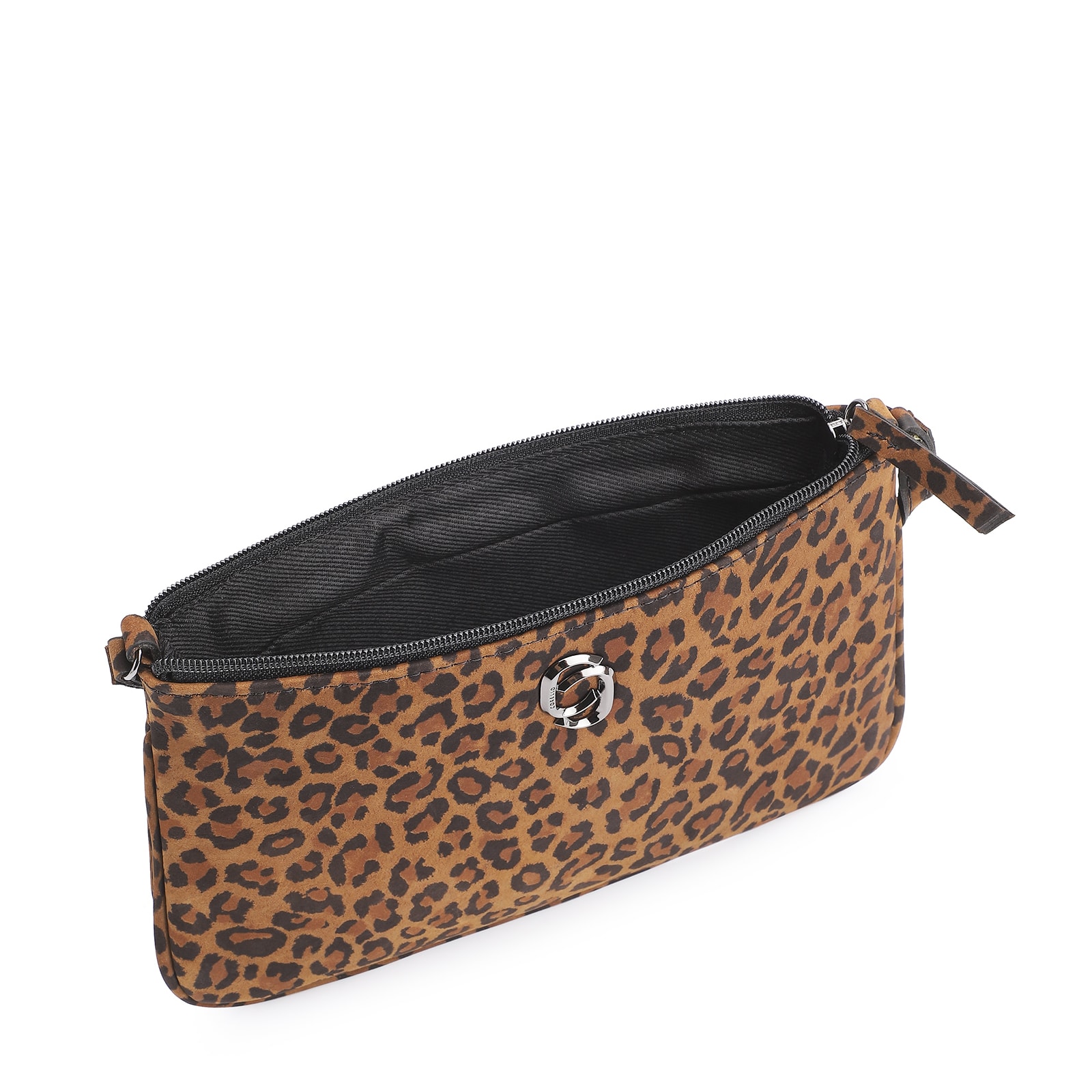 Bolsa Transversal Couro Nobuck Onça