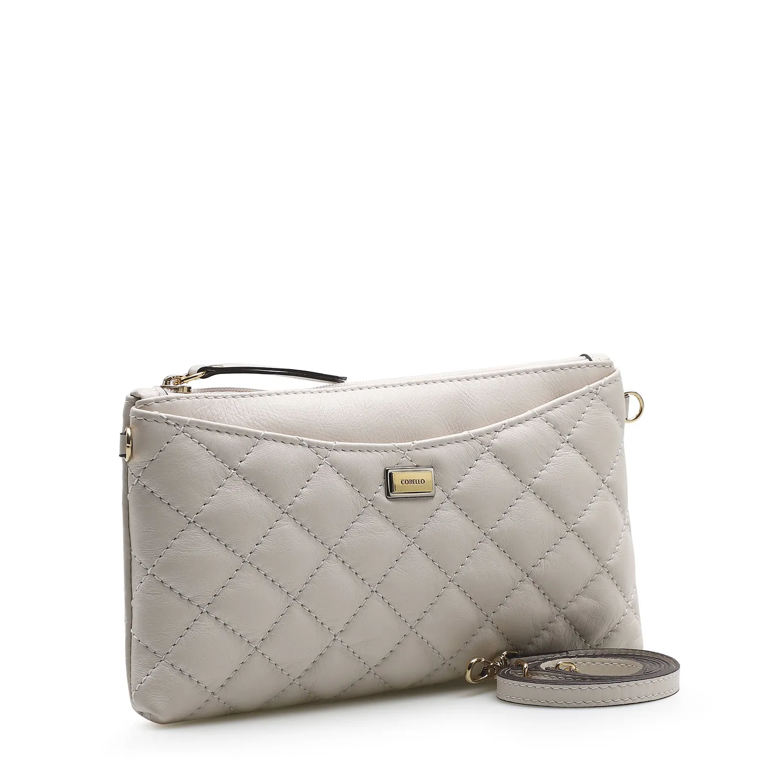 Bolsa Transversal Couro Off White