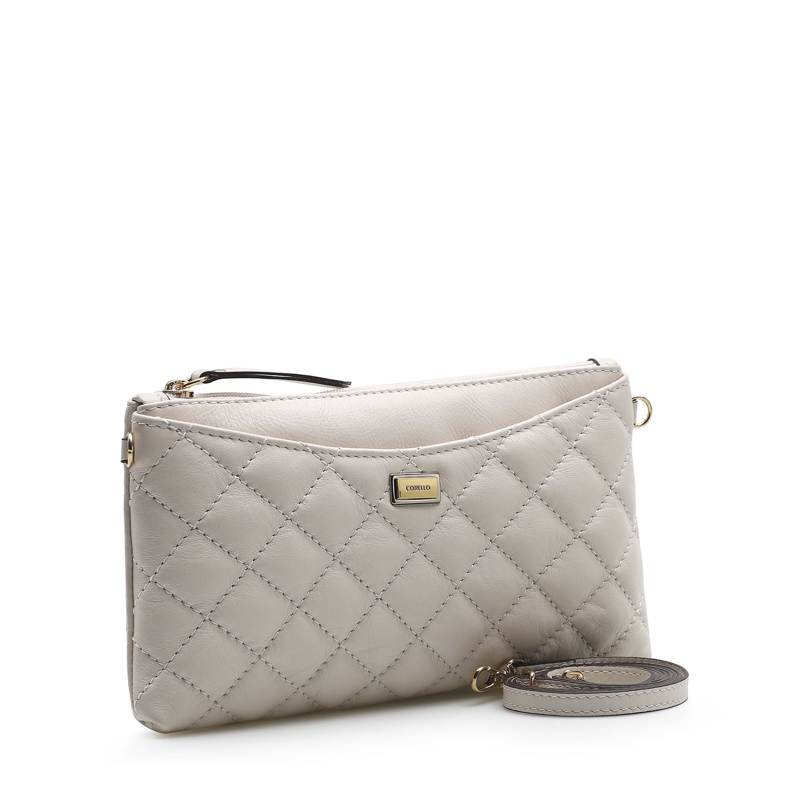 Bolsa Transversal Couro Off White