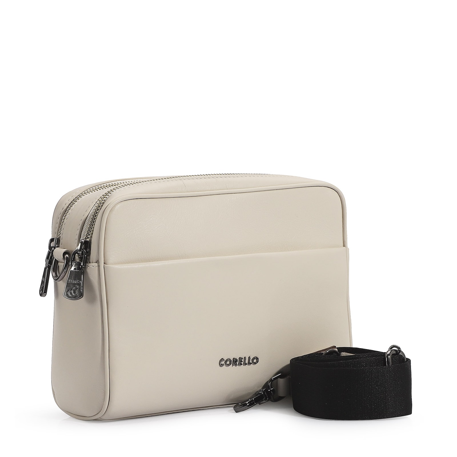 Bolsa Transversal Couro Off White