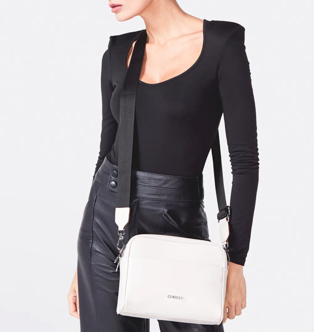 Bolsa Transversal Couro Off White - imagem 2