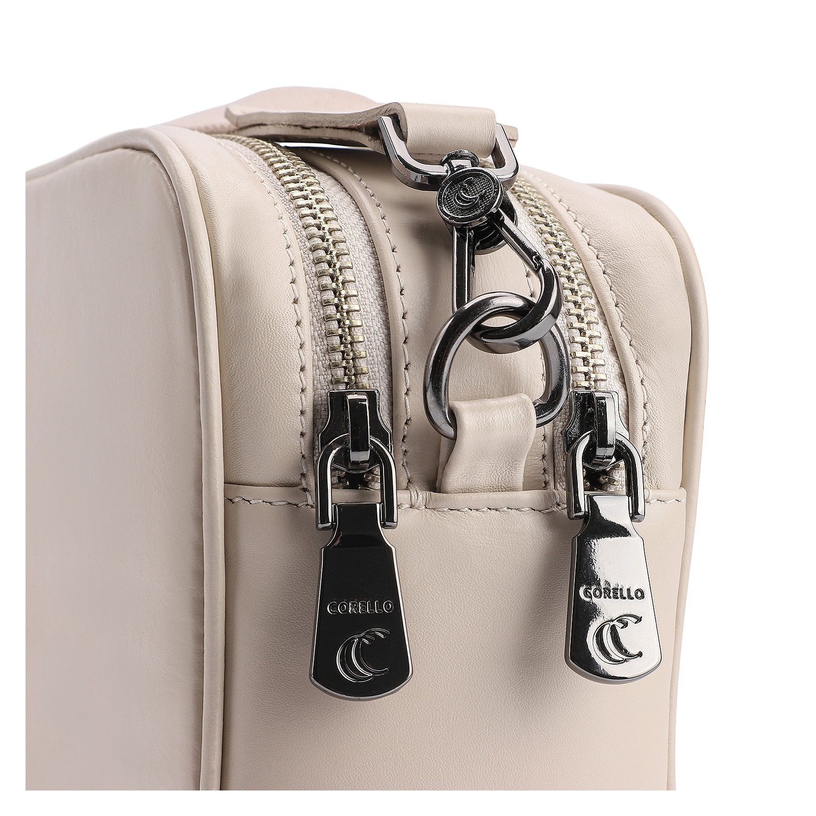 Bolsa Transversal Couro Off White