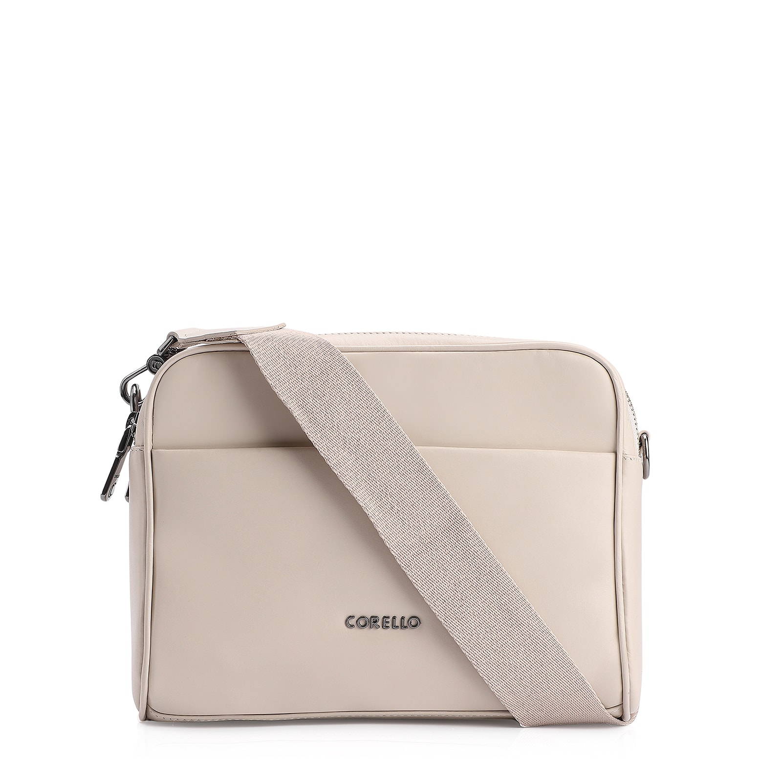 Bolsa Transversal Couro Off White