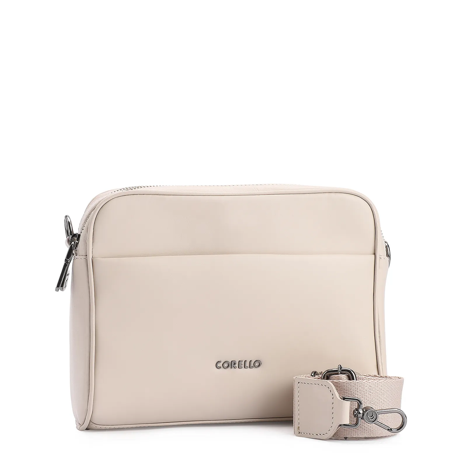 Bolsa Transversal Couro Off White