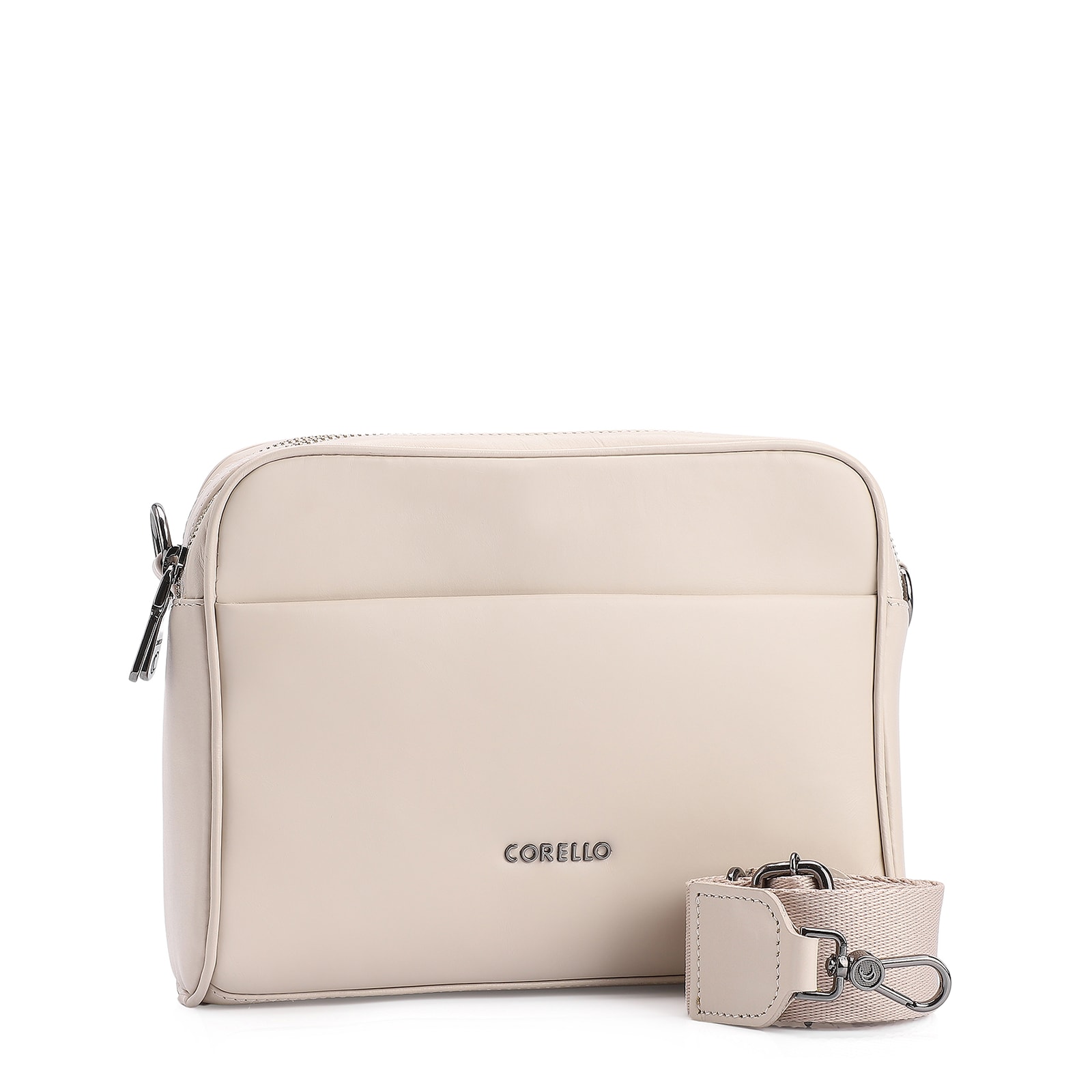 Bolsa Transversal Couro Off White