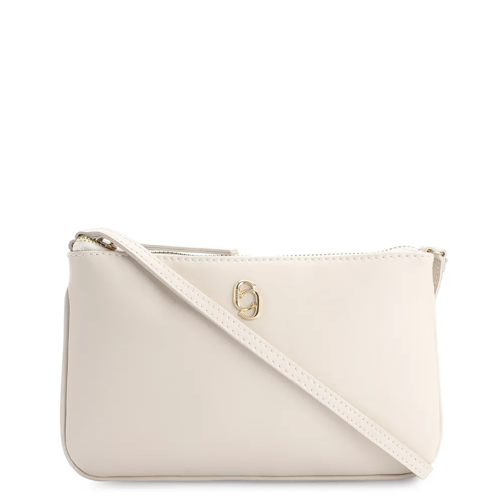 Bolsa Transversal Couro Off White