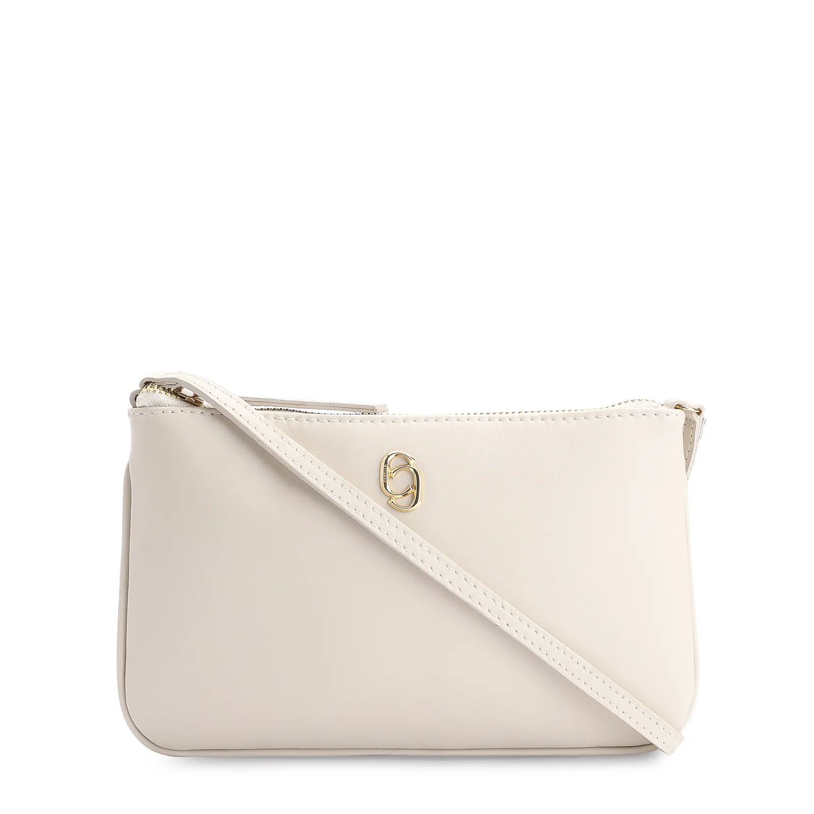 Bolsa Transversal Couro Off White