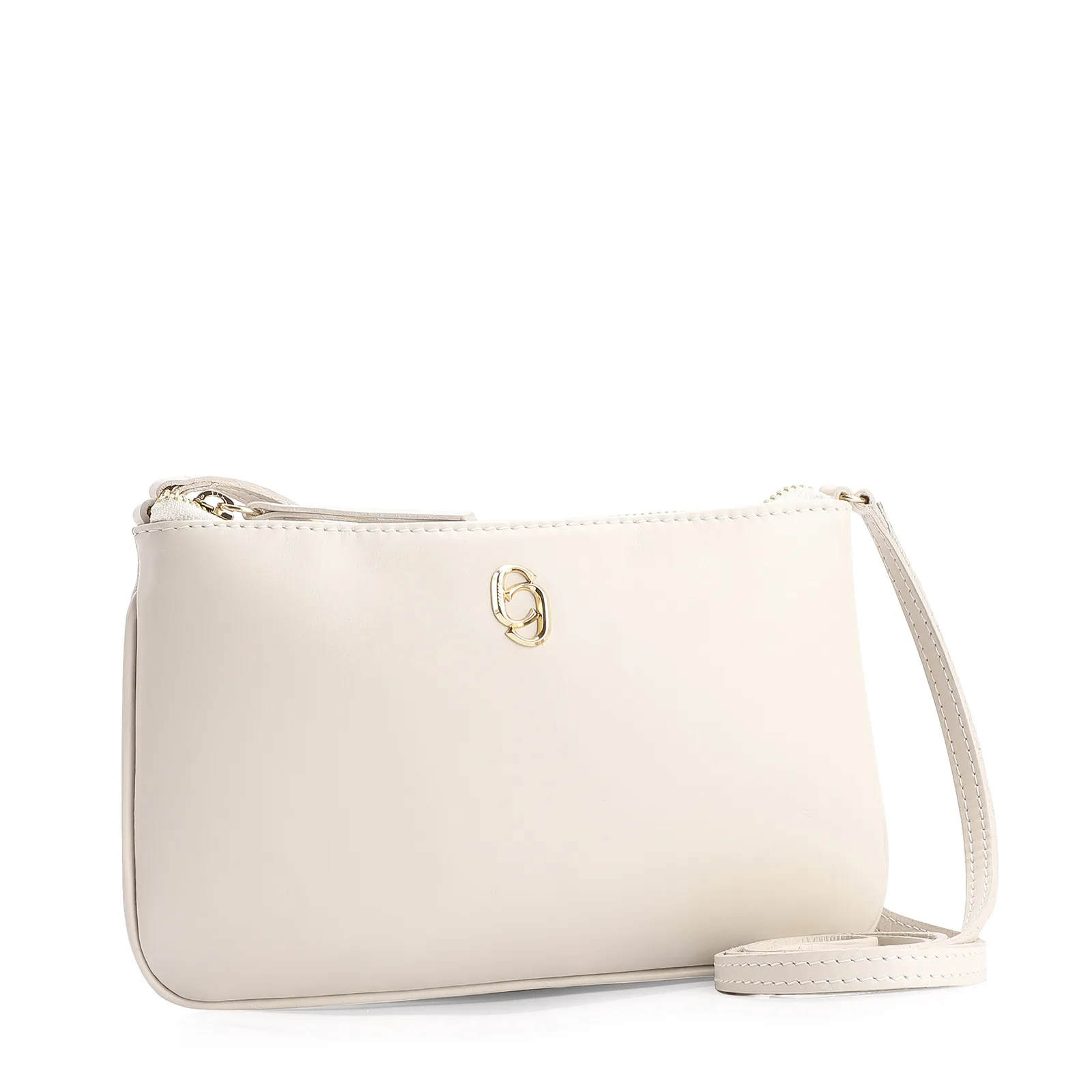 Bolsa Transversal Couro Off White