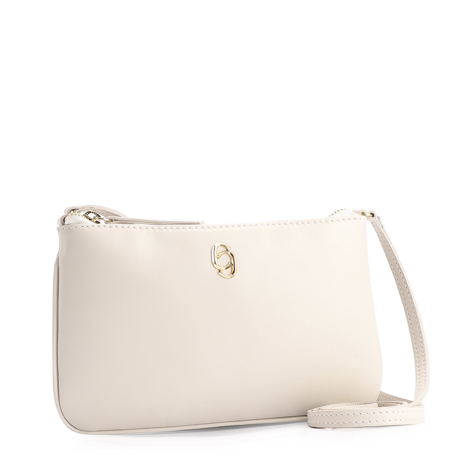 Bolsa Transversal Couro Off White